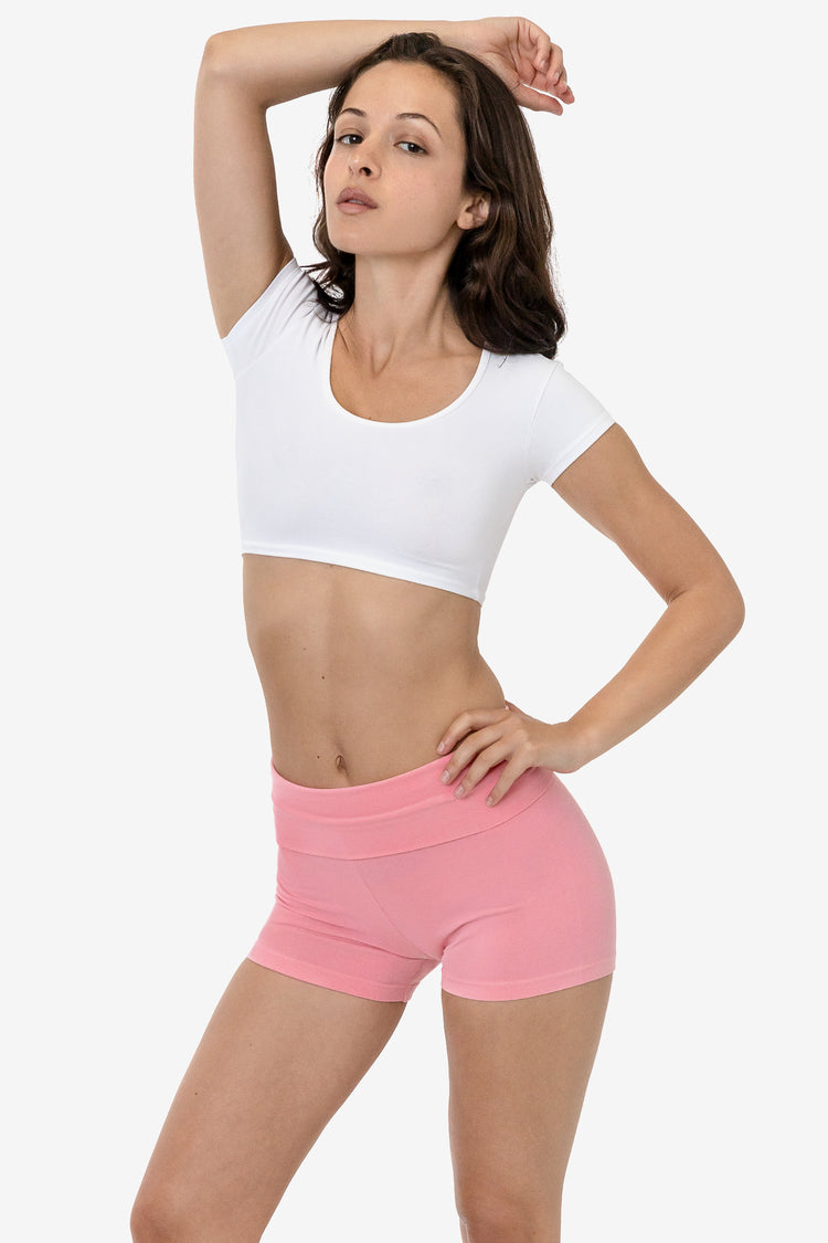 Pink Vanilla Stone Jersey Yoga Logo Shorts