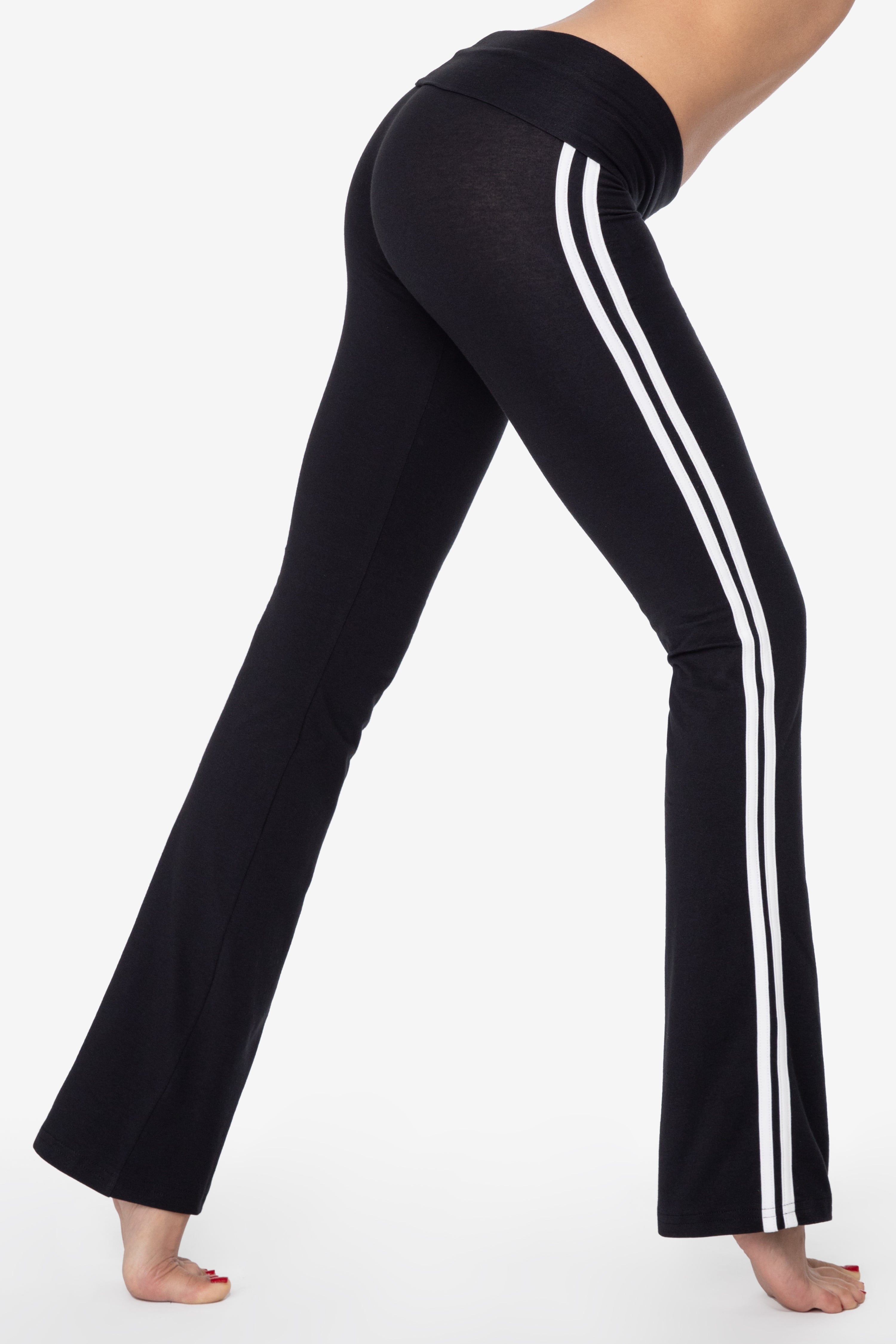 Cotton Spandex Athletic Stripe Yoga Legging
