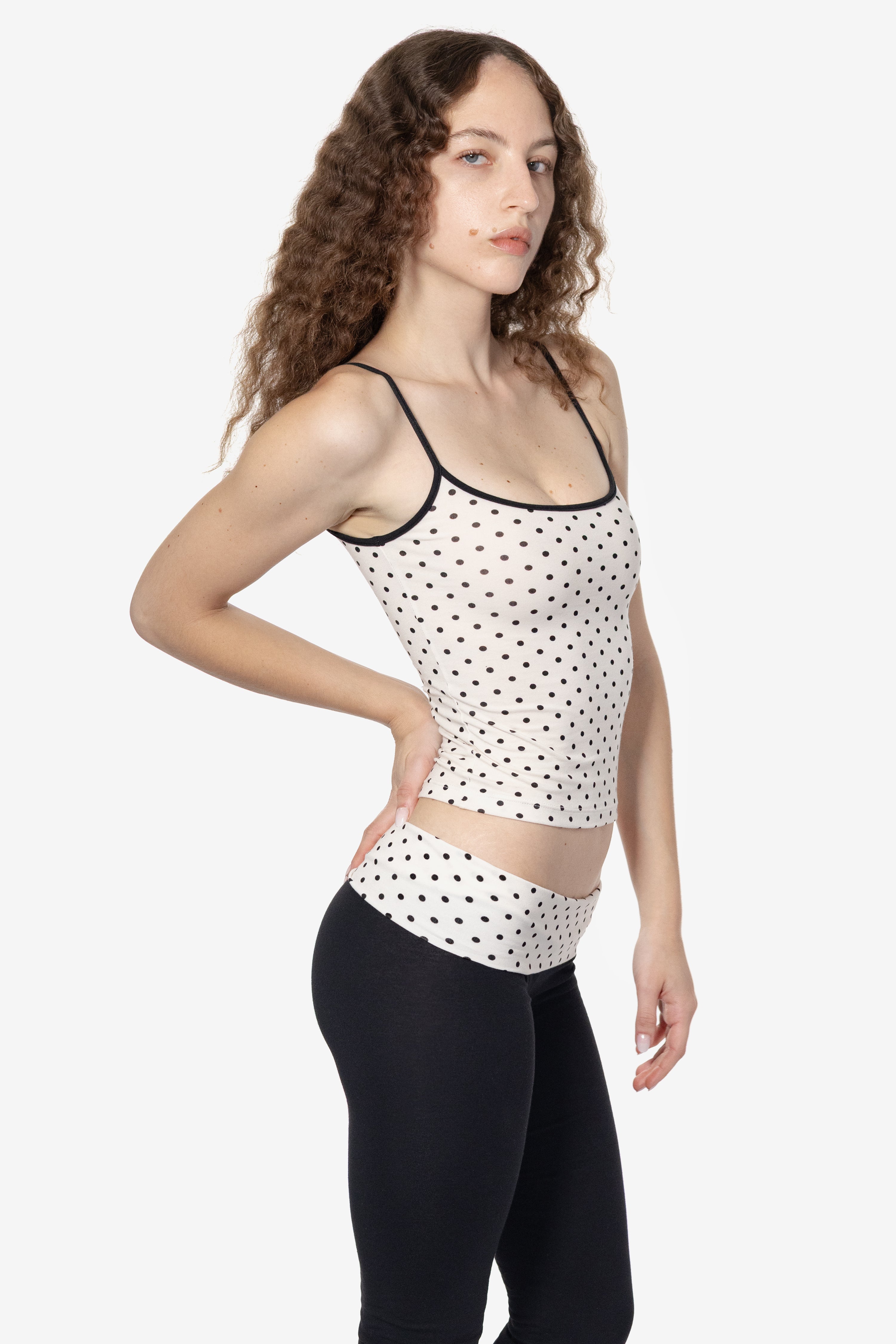 83531P - Cotton Spandex Printed Contrast Spaghetti Tank – Los