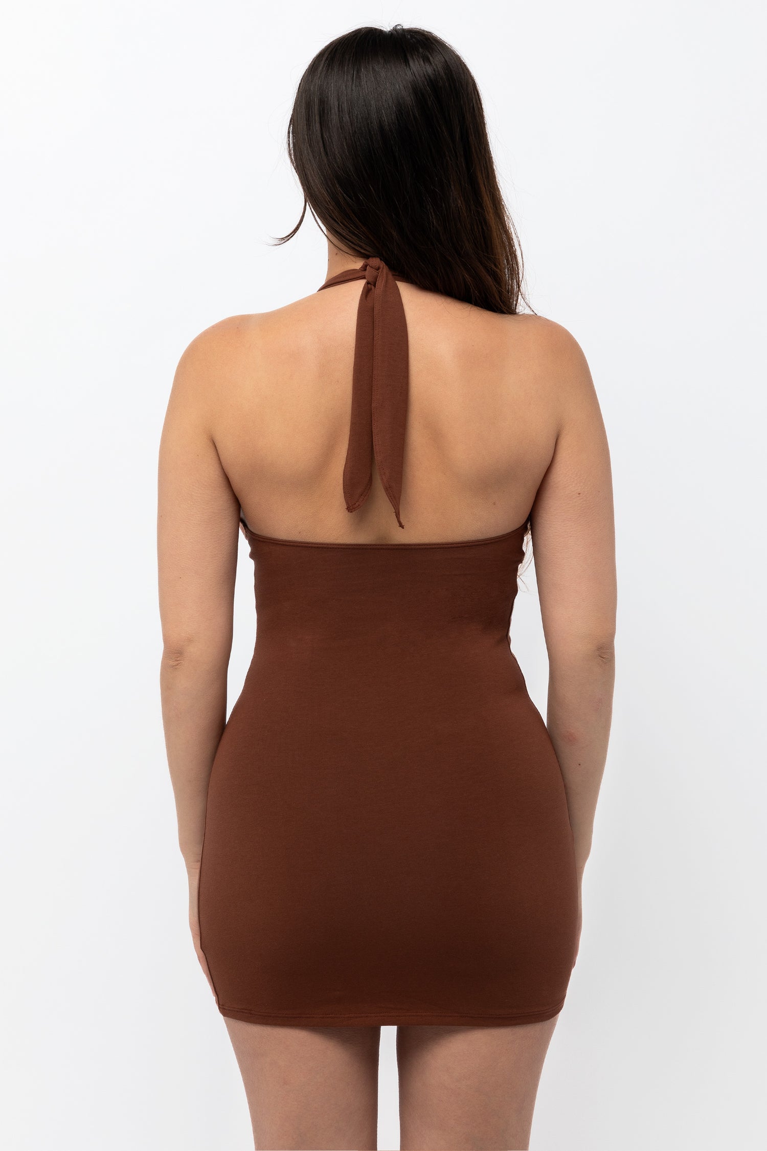 8372 - Cotton Spandex Halter Mini Dress Los Angeles Apparel 8372 - Cotton Spandex Halter Mini Dress Los Angeles Apparel