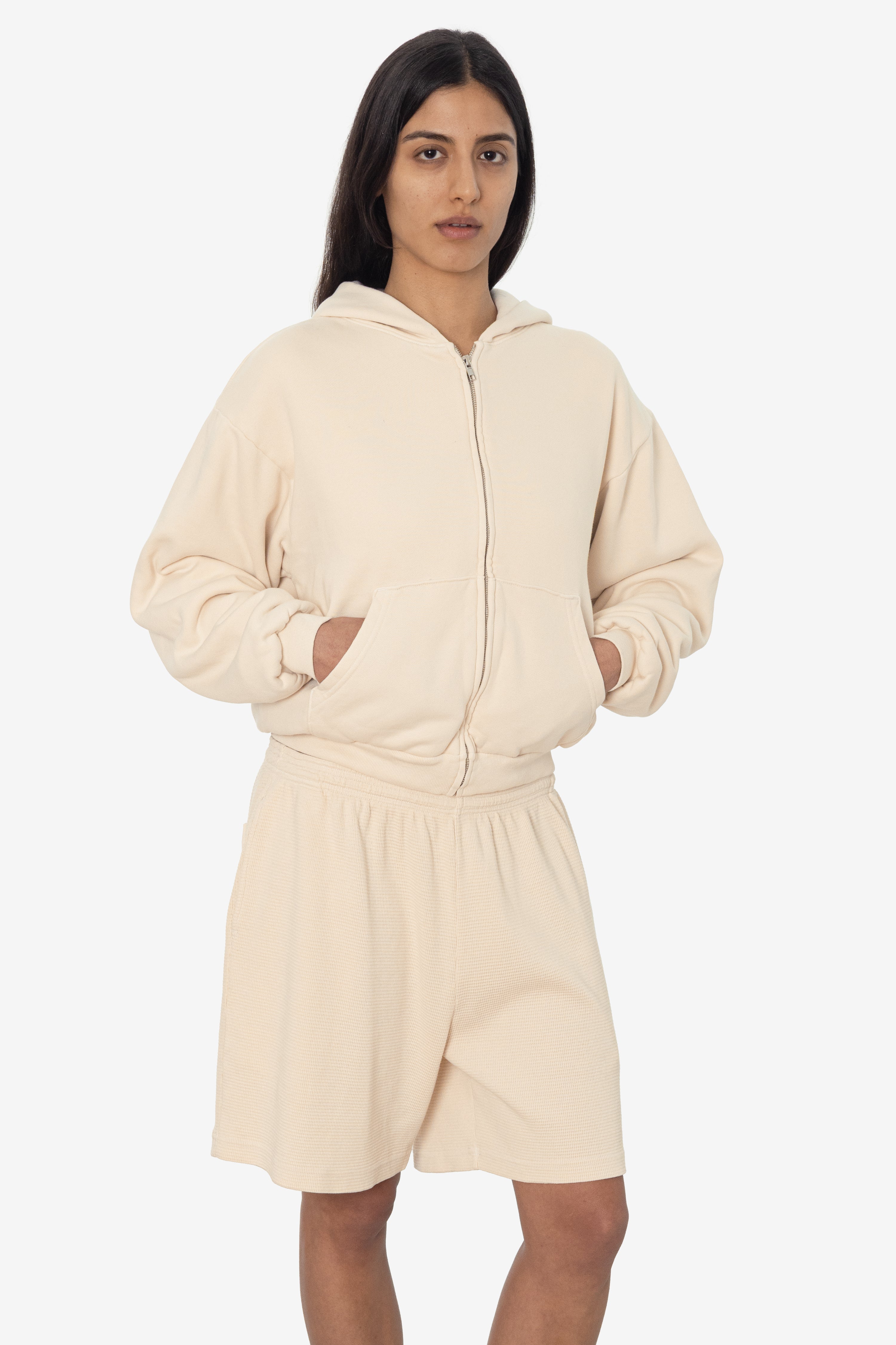 Plage les Tendre BIG HOODIE &KNITレギンス　上下 ALP10GD - Thermal Lined Cropped Zip Up Hoodie – Los Angeles Apparel