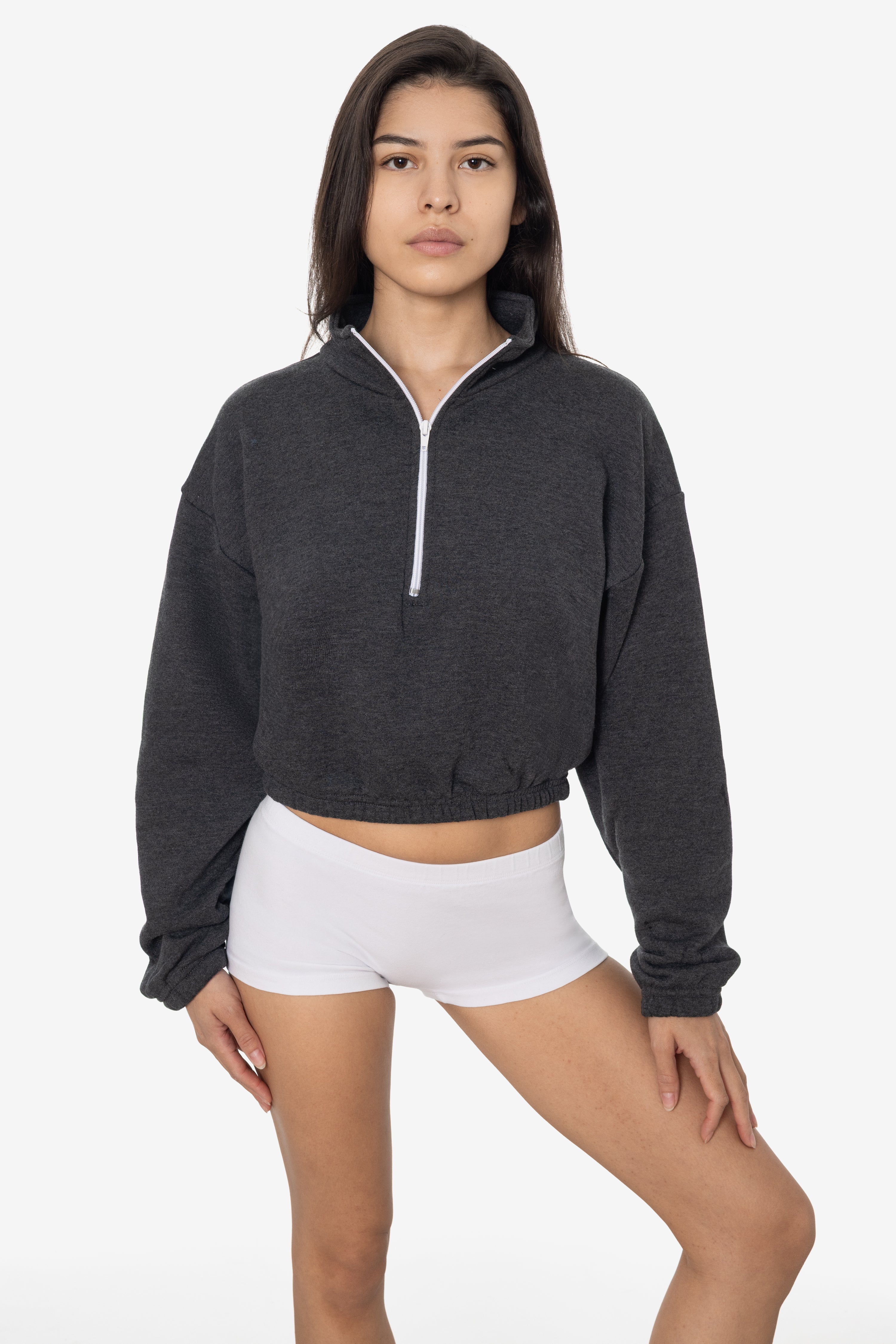 トップス fkd AF F396 - Flex Fleece Half Zip Cropped Pullover – Los Angeles Apparel