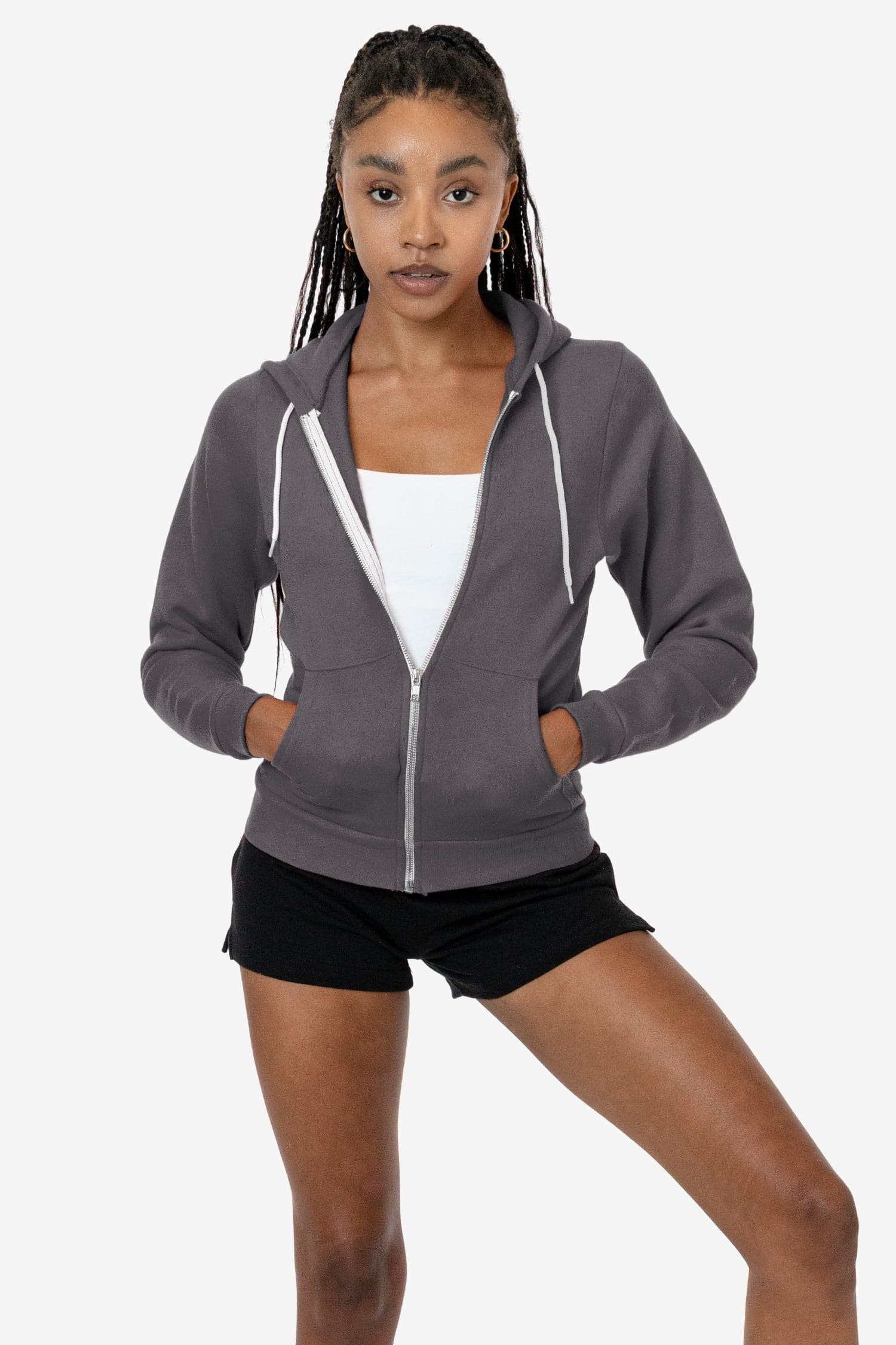 American apparel zip hot sale up hoodie