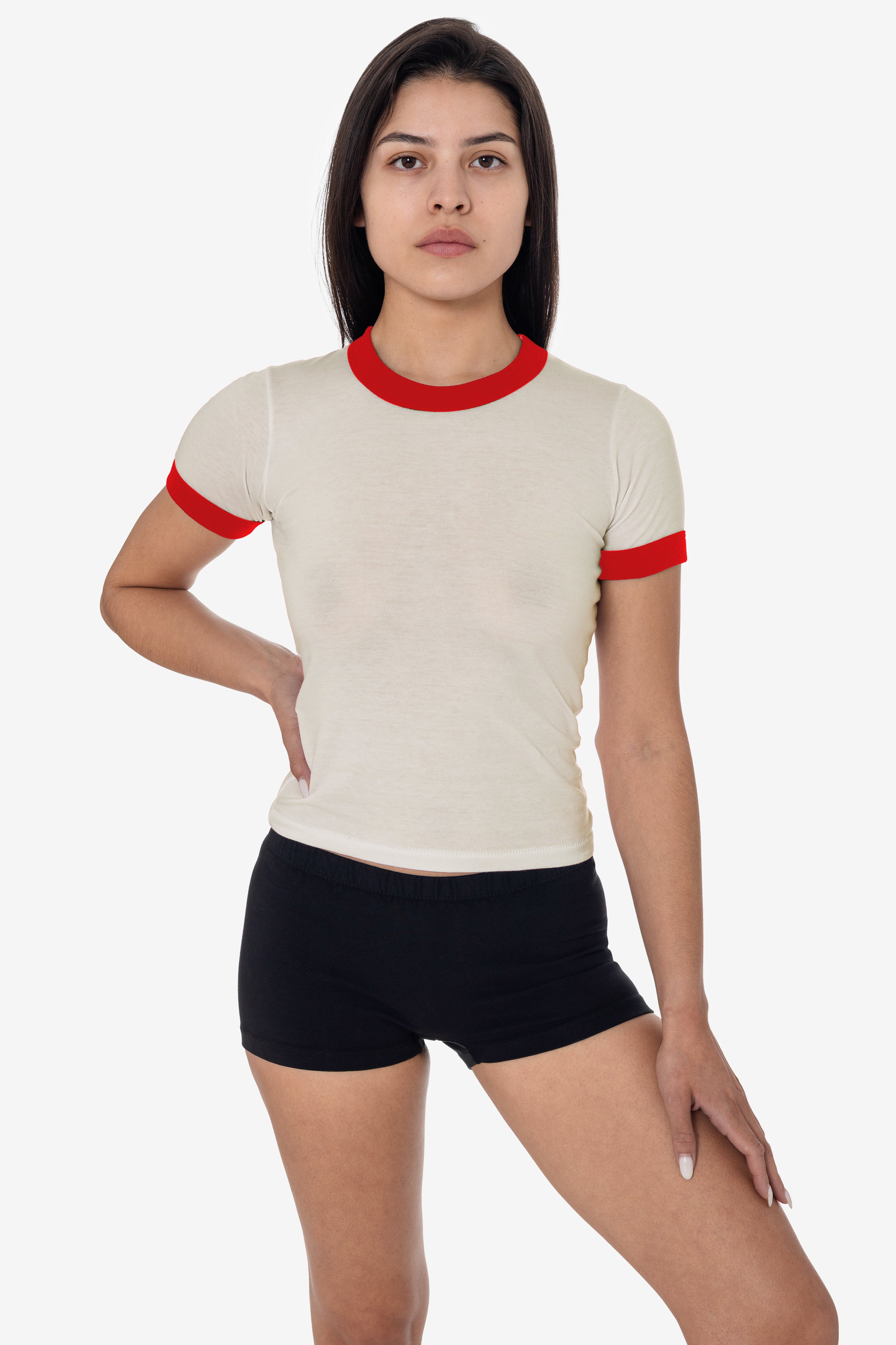 Polyester Ringer Tee FF310 - Women's Poly Cotton Ringer Tee – Los Angeles Apparel