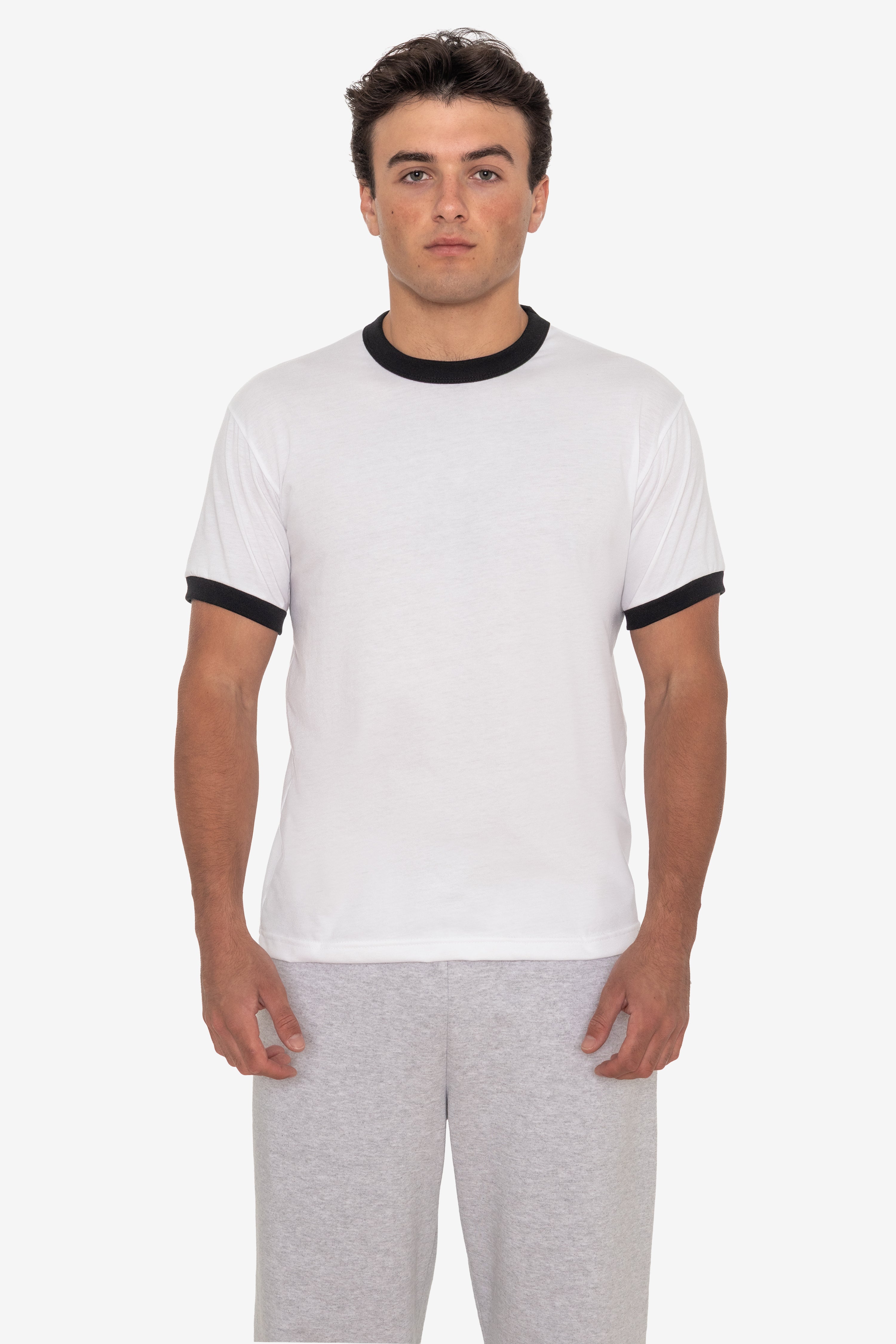 FF410 - Men's Poly Cotton Ringer Tee – Los Angeles Apparel