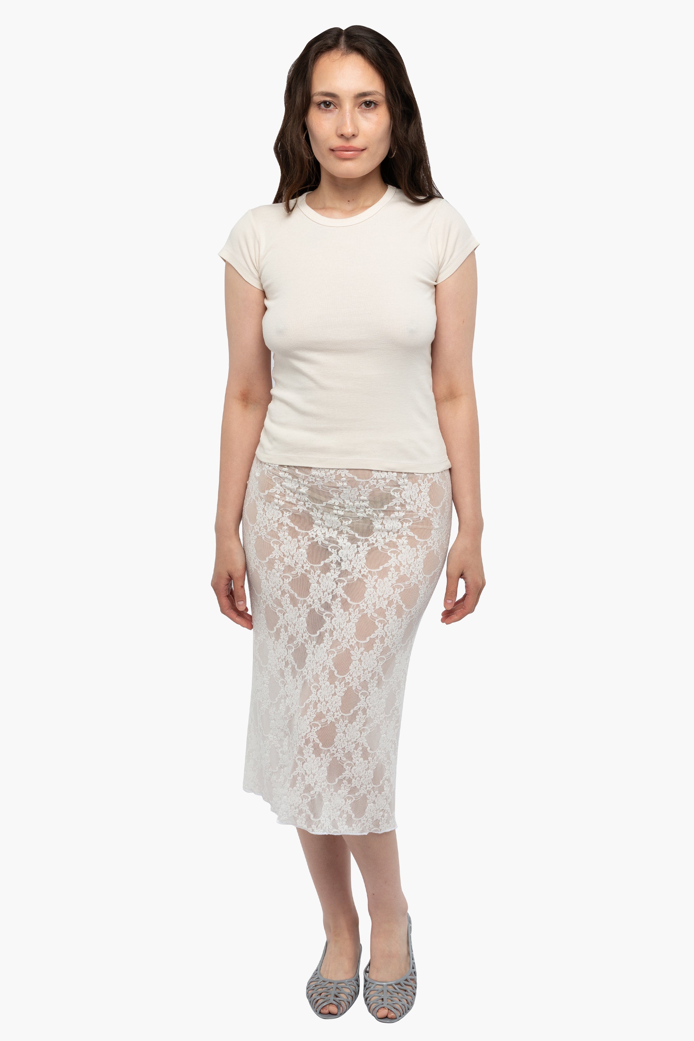 FNS301 - Floral Lace Pencil Skirt – Los Angeles Apparel