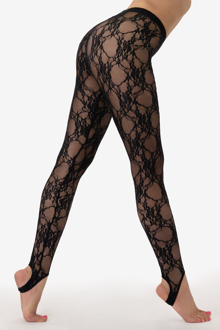 Lace Footless Thigh Highs Black Lace Footless Tights