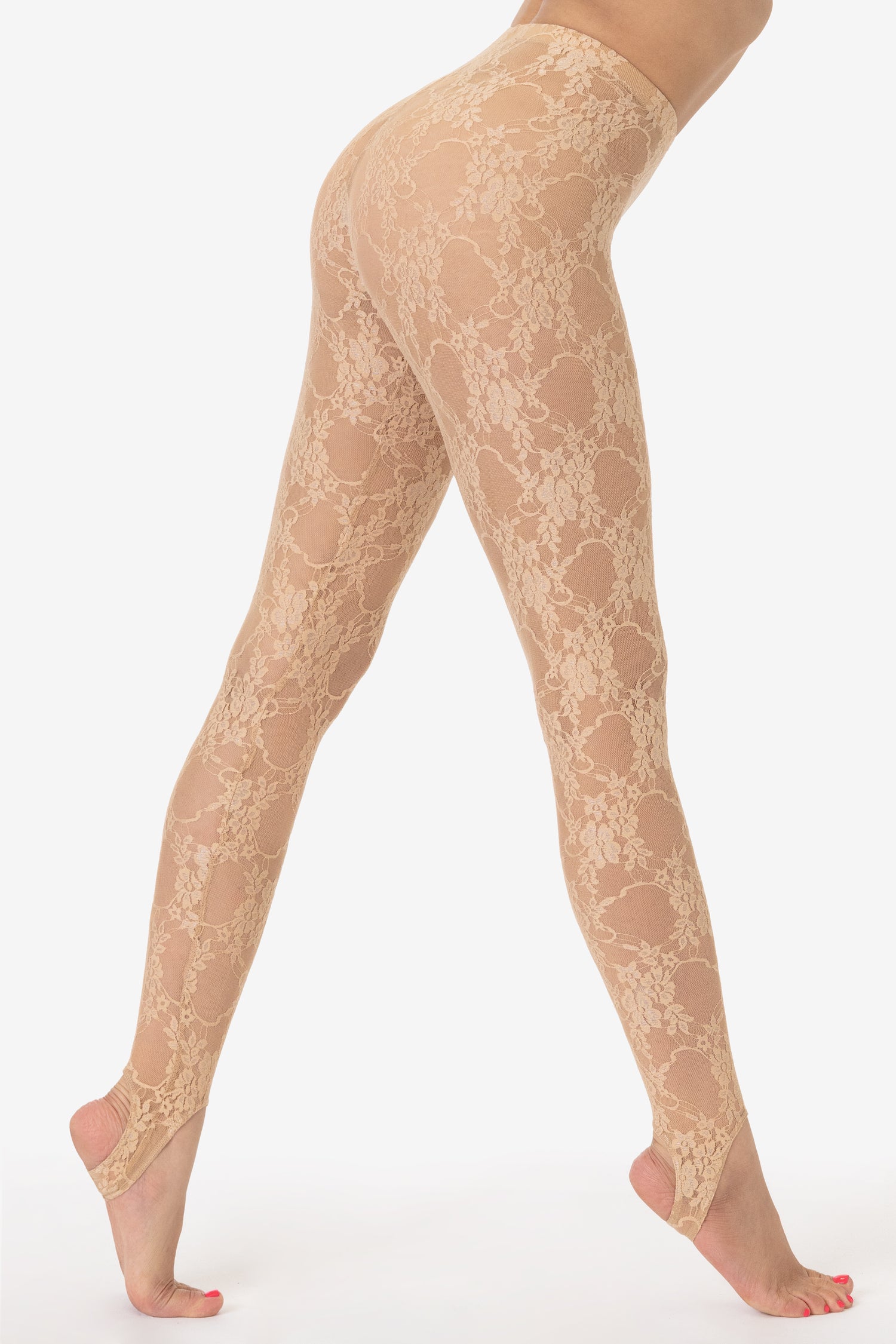 FNS3269 - Floral Lace Stirrup Legging – Los Angeles Apparel