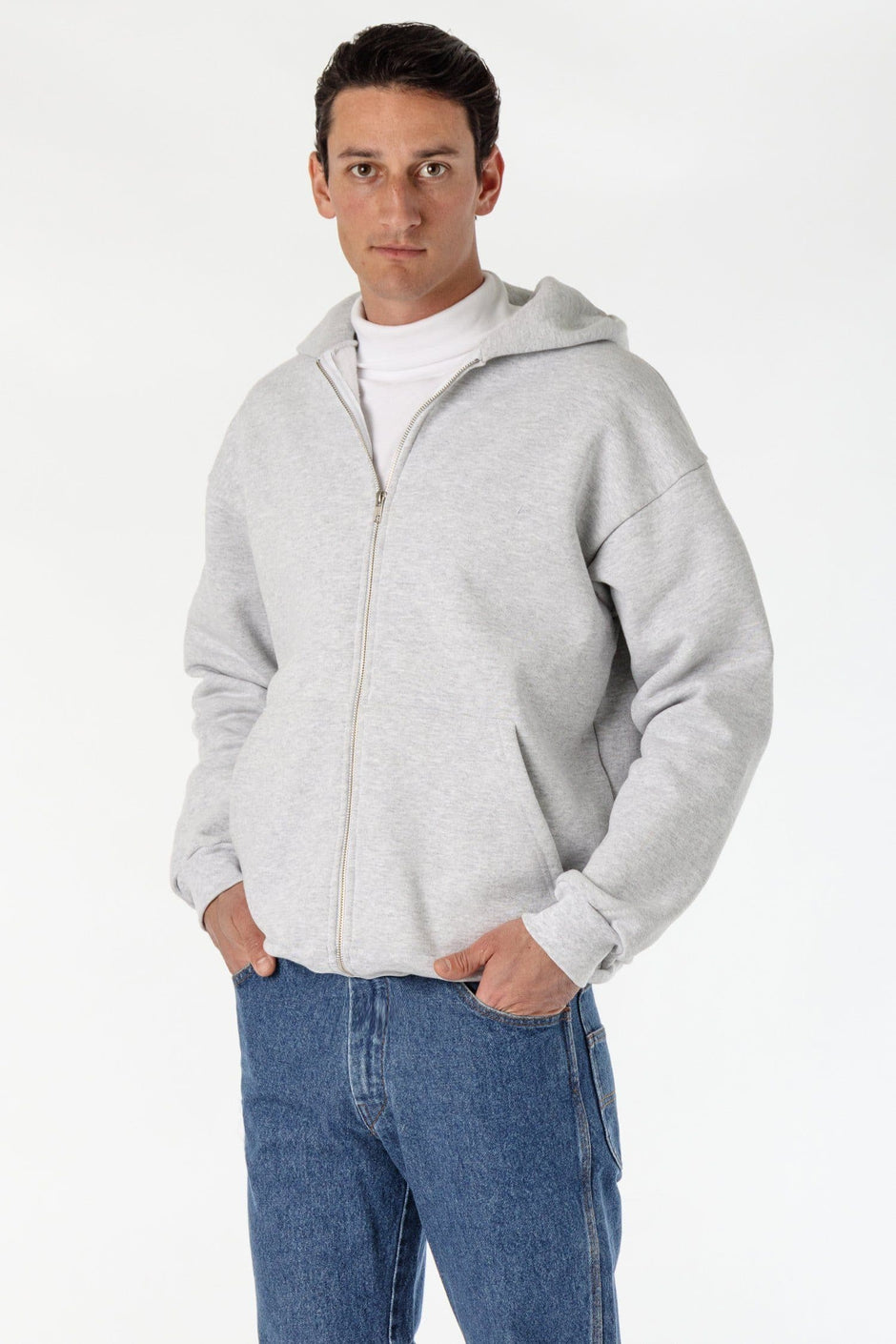 Los Angeles Apparel F97 Flex Fleece Zip Up Hoodie - Unisex, Super Soft, 50/50 Poly-Cotton | Timeless Basic