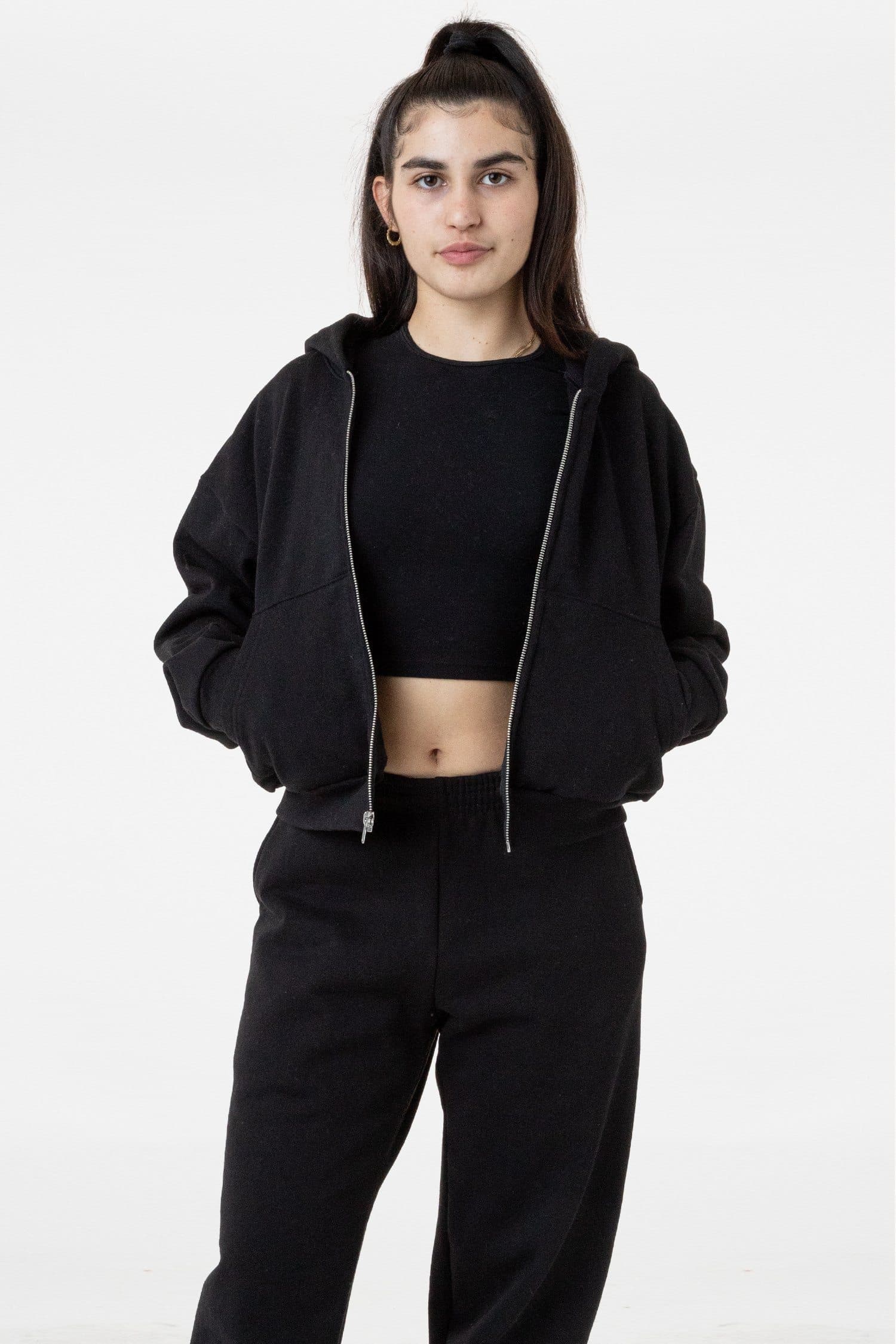 HF16 Heavy Fleece Cropped Zip-Up Hoodie (Piece Dye) โ Los
