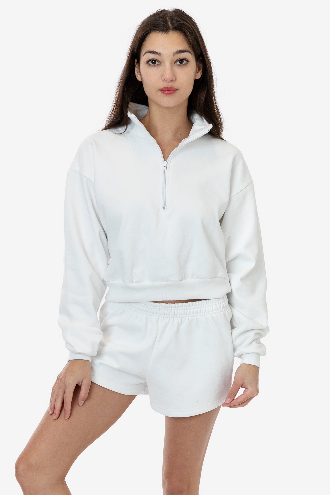 HF326 - Heavy Fleece Cropped Half Zip Pullover (Piece Dye) – Los