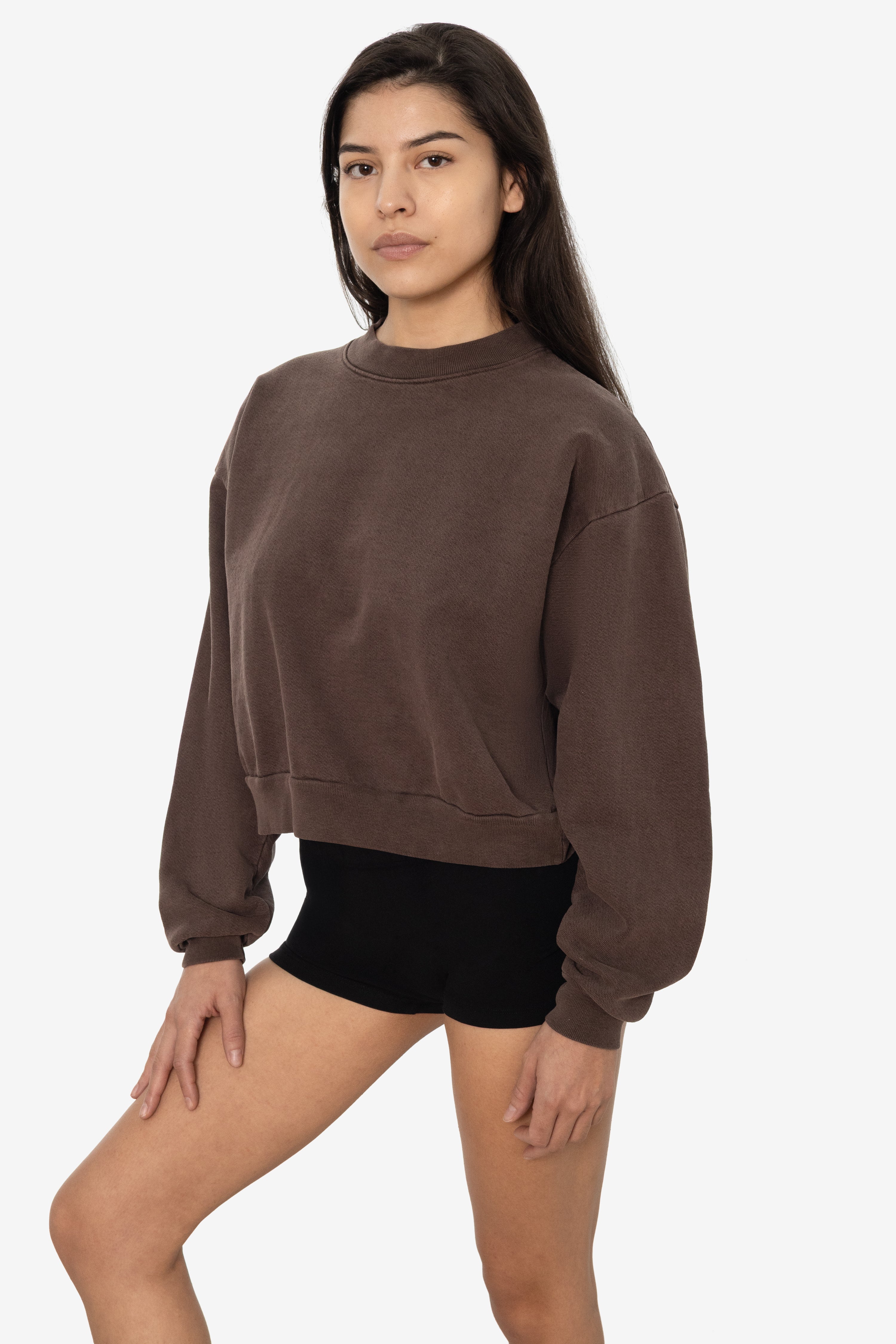 HF06 - Heavy Fleece Cropped Mock Neck Pullover (Garment Dye) – Los