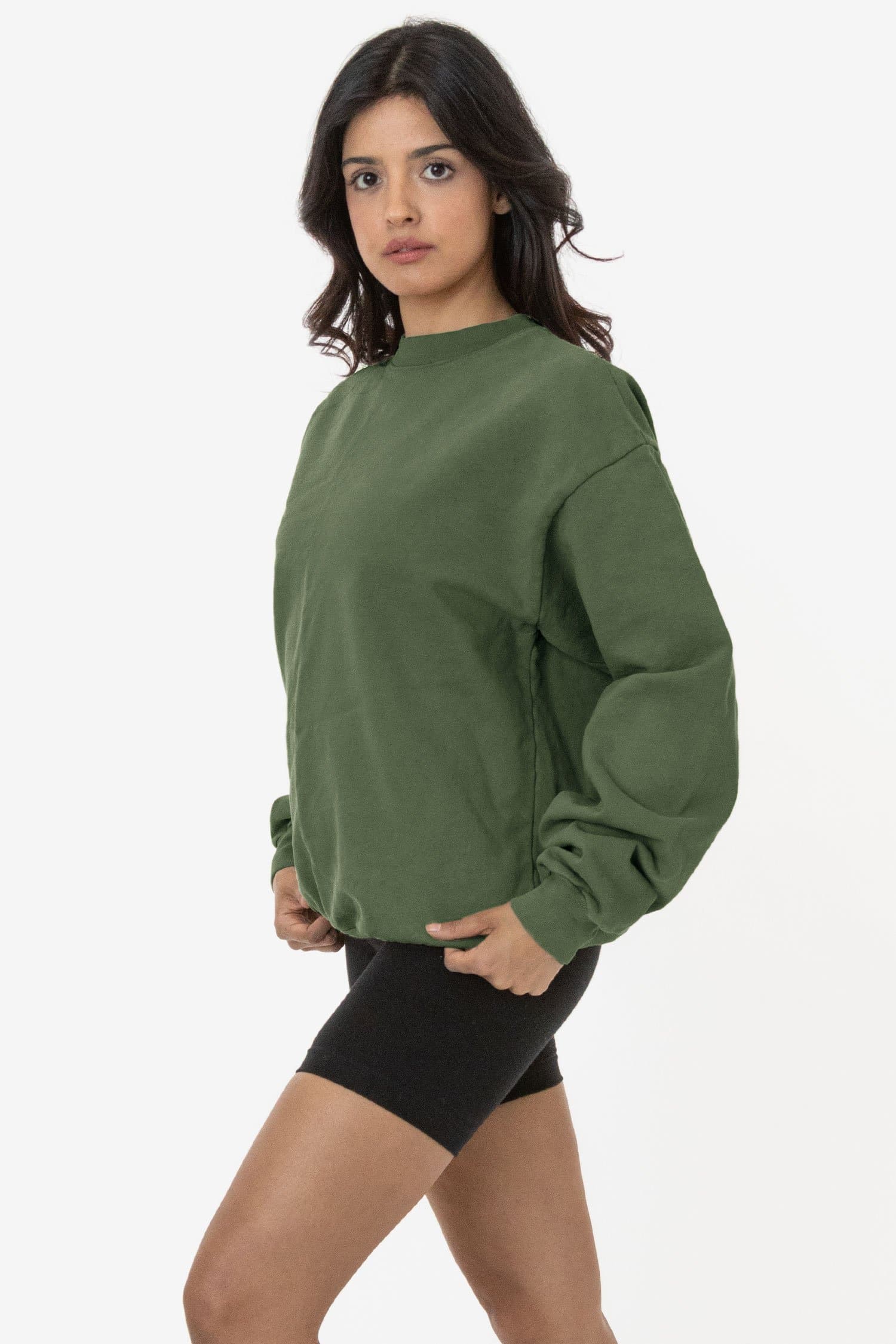 Puffy fleece heavy cotton crewneck sweater Los Angeles deals Apparel basic casual