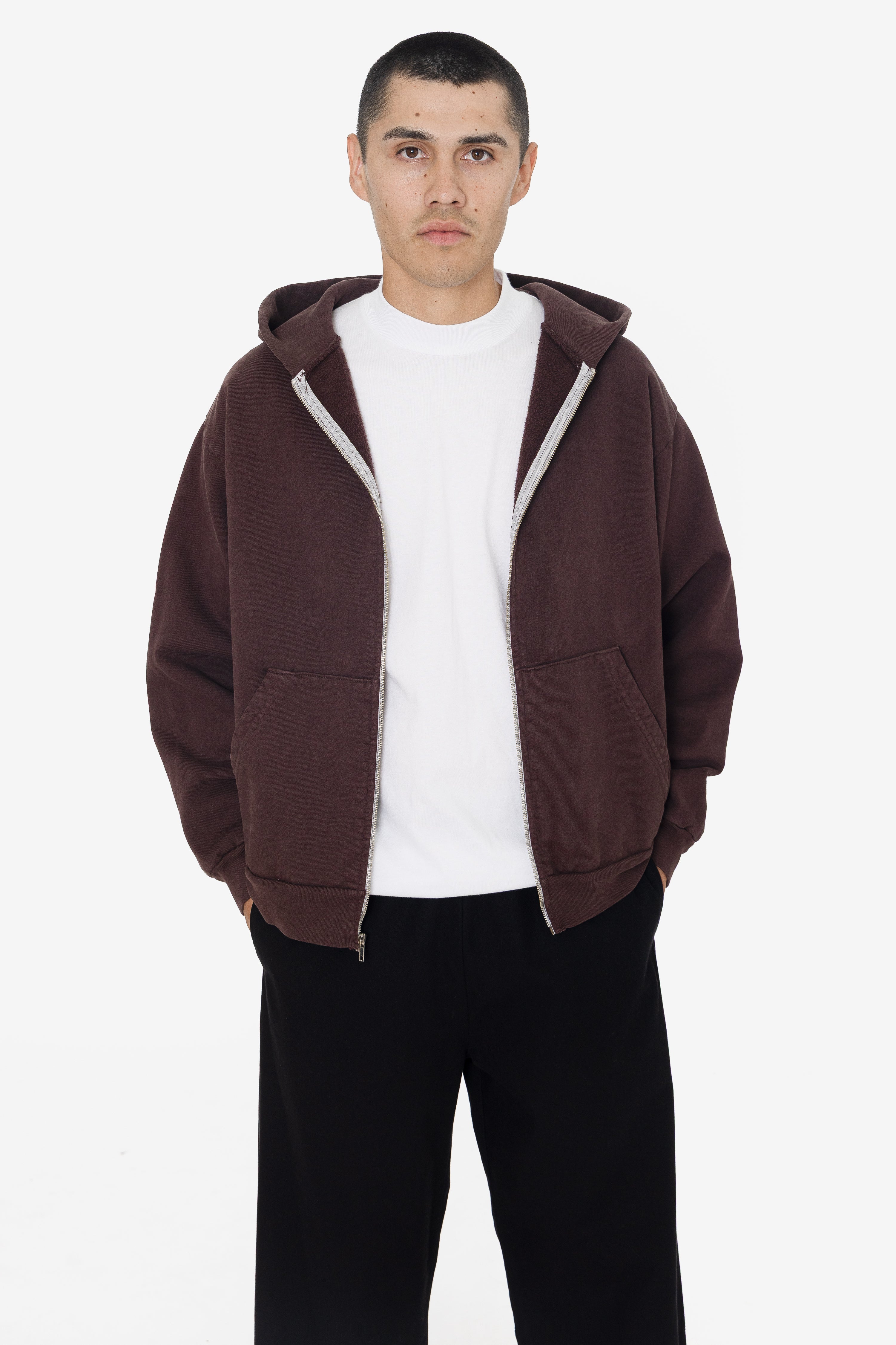 HF10 - Heavy Fleece Zip-Up Hoodie (Garment Dye) – Los Angeles Apparel
