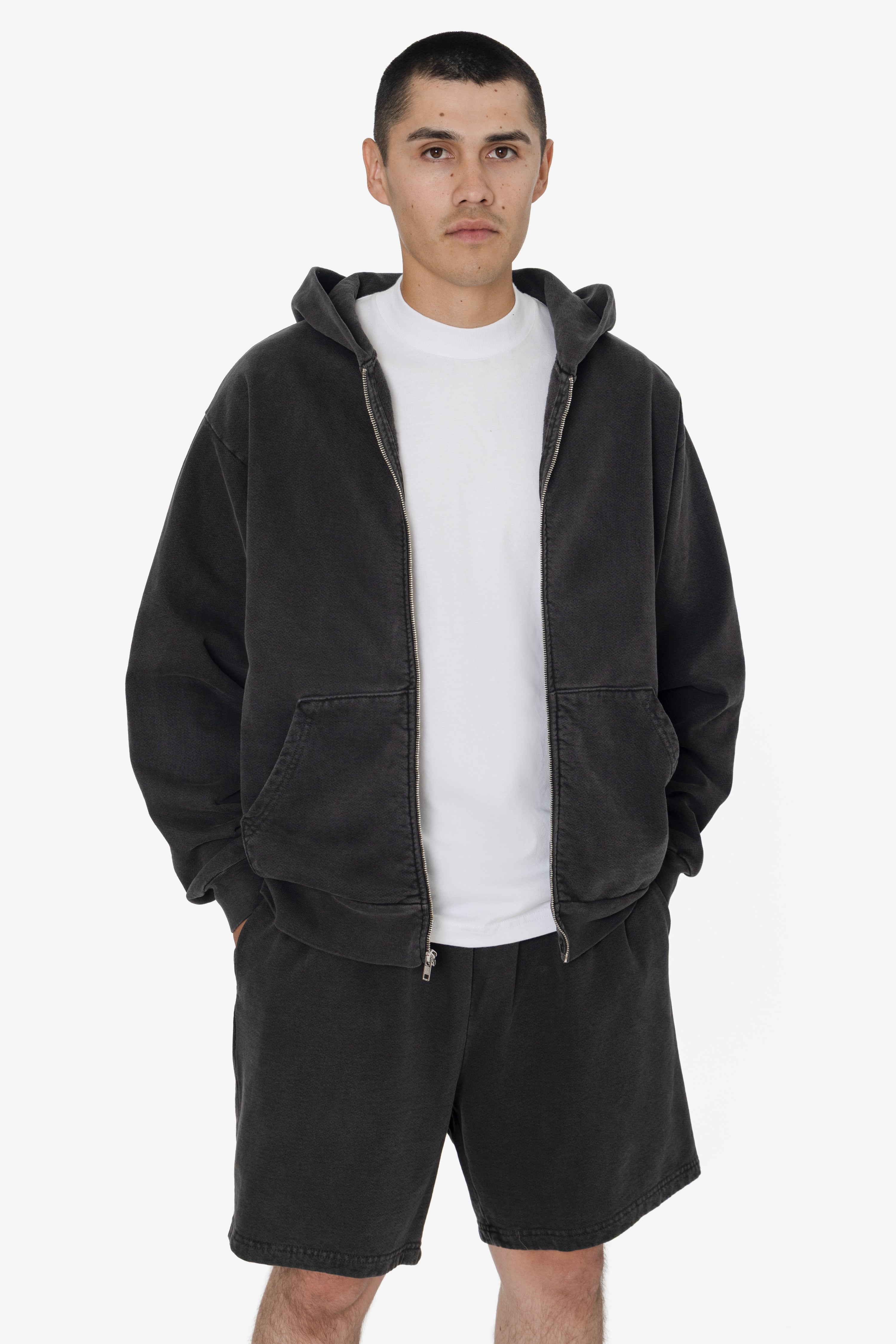 HF10 - Heavy Fleece Zip-Up Hoodie (Garment Dye) – Los Angeles Apparel