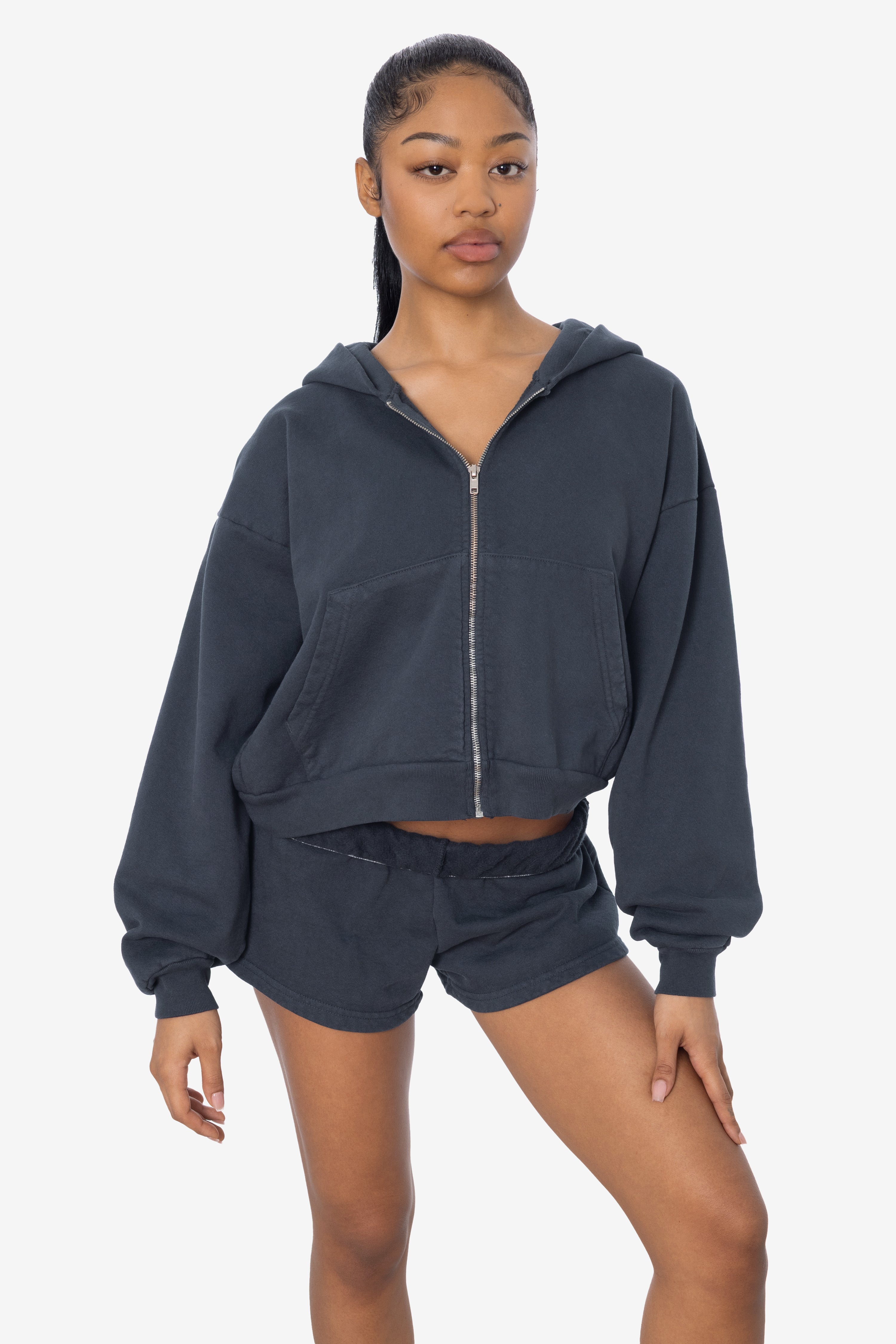 HF16 - Heavy Fleece Cropped Zip-Up Hoodie (Garment Dye) – Los