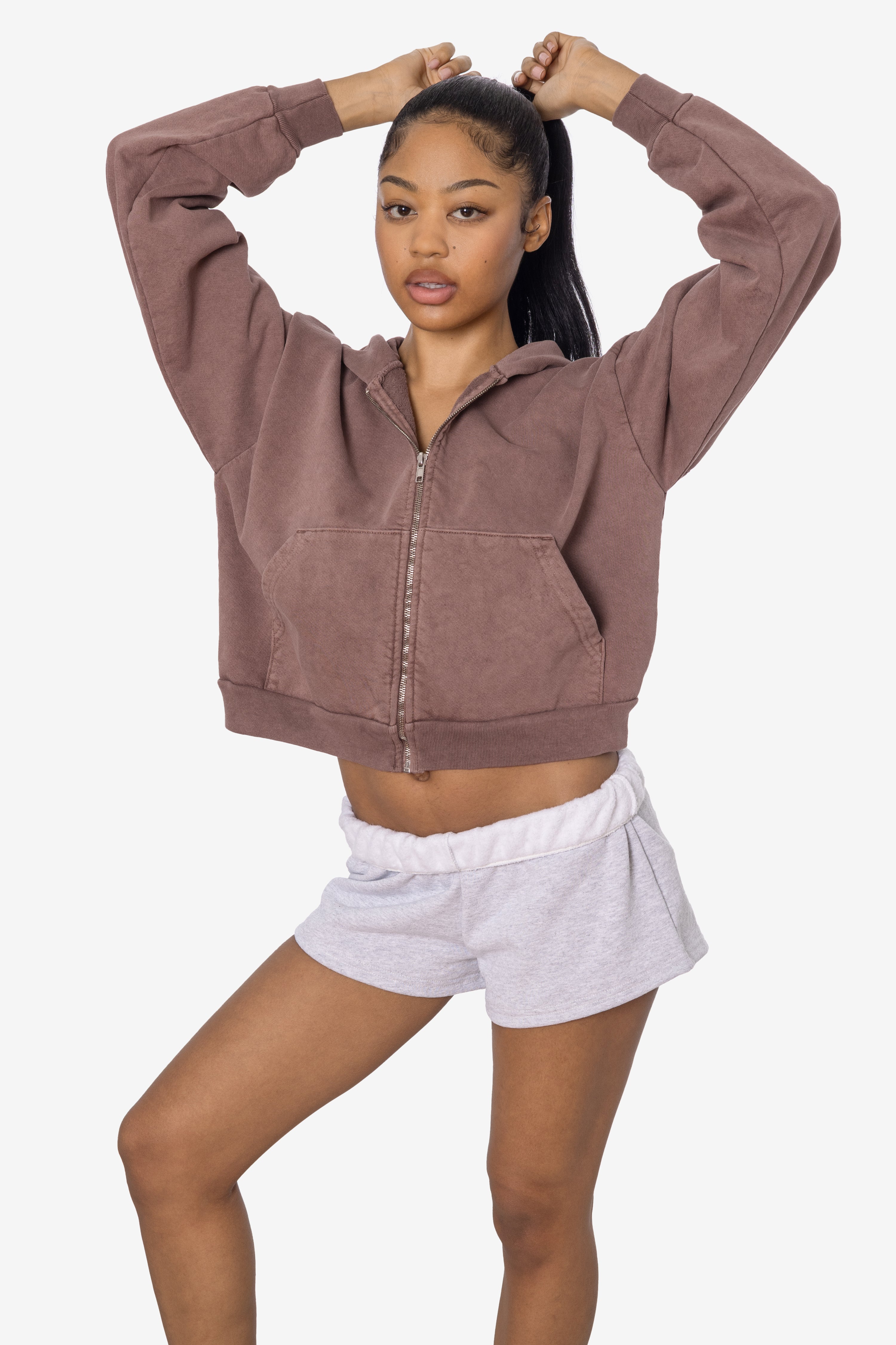 HF16 - Heavy Fleece Cropped Zip-Up Hoodie (Garment Dye) – Los