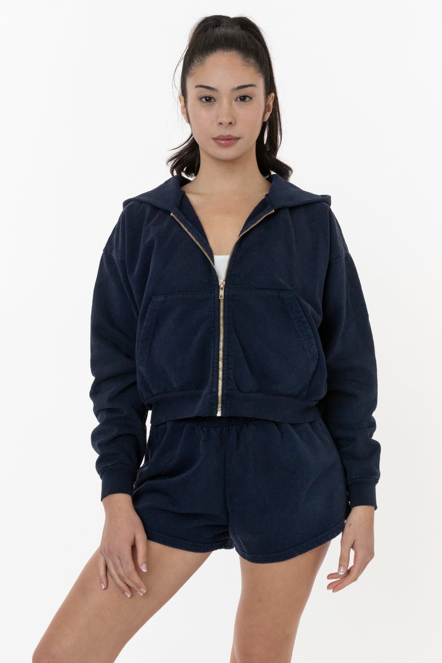 HF16 - Heavy Fleece Cropped Zip-Up Hoodie (Garment Dye) – Los Angeles ...