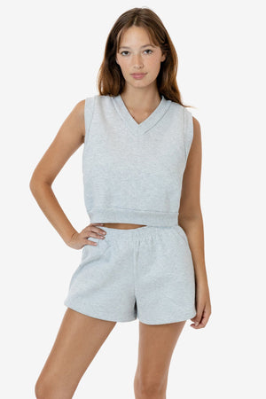 HF-357 - Heavy Fleece Cropped V-neck Vest (Piece Dye) – Los