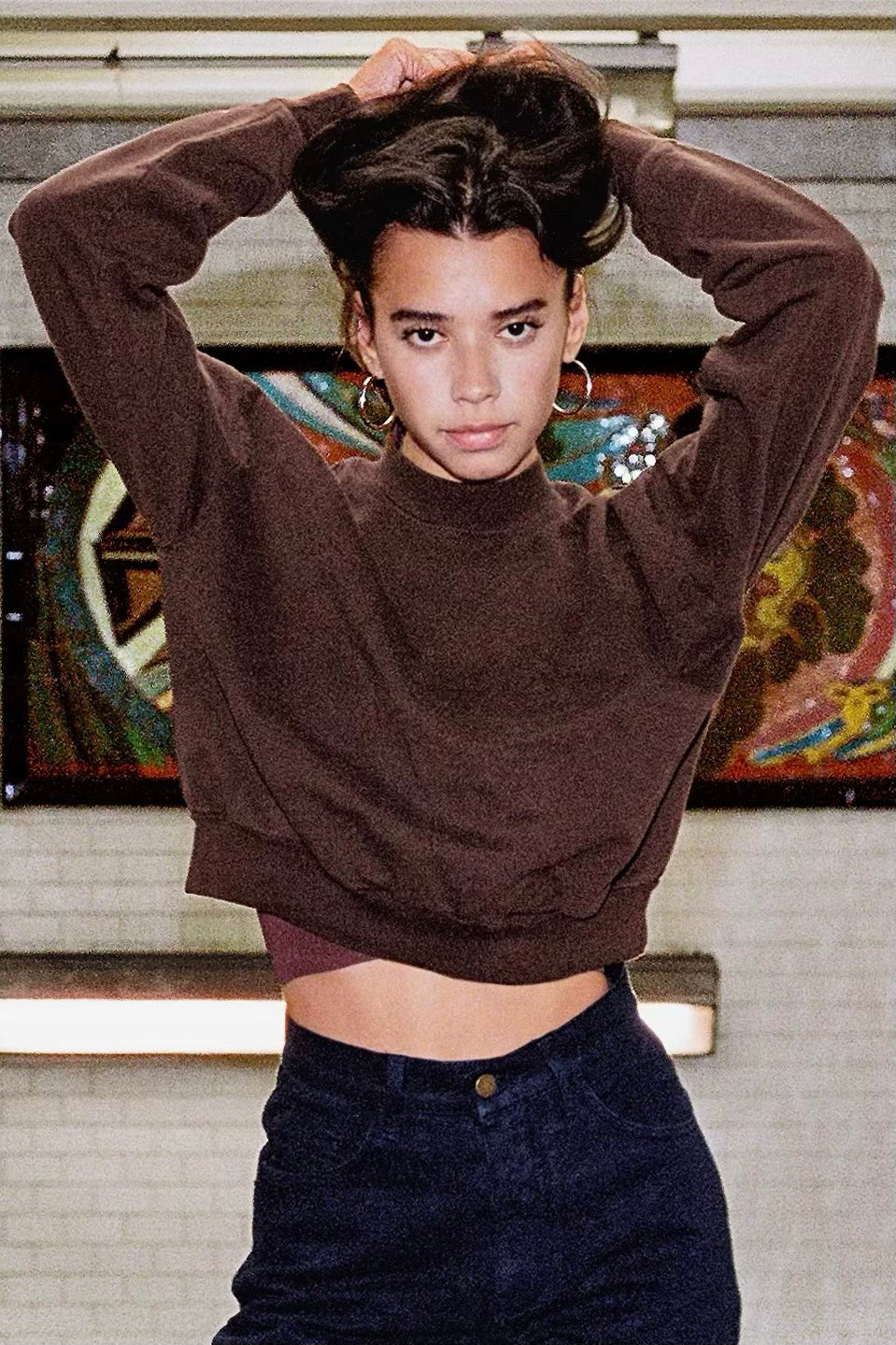 HF06 - Heavy Fleece Cropped Mock Neck Pullover (Garment Dye) – Los HF06 - Heavy Fleece Cropped Mock Neck Pullover (Garment Dye) – Los