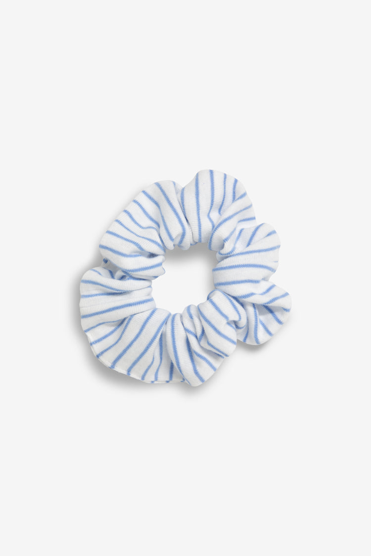 White/baby blue pencil stripe