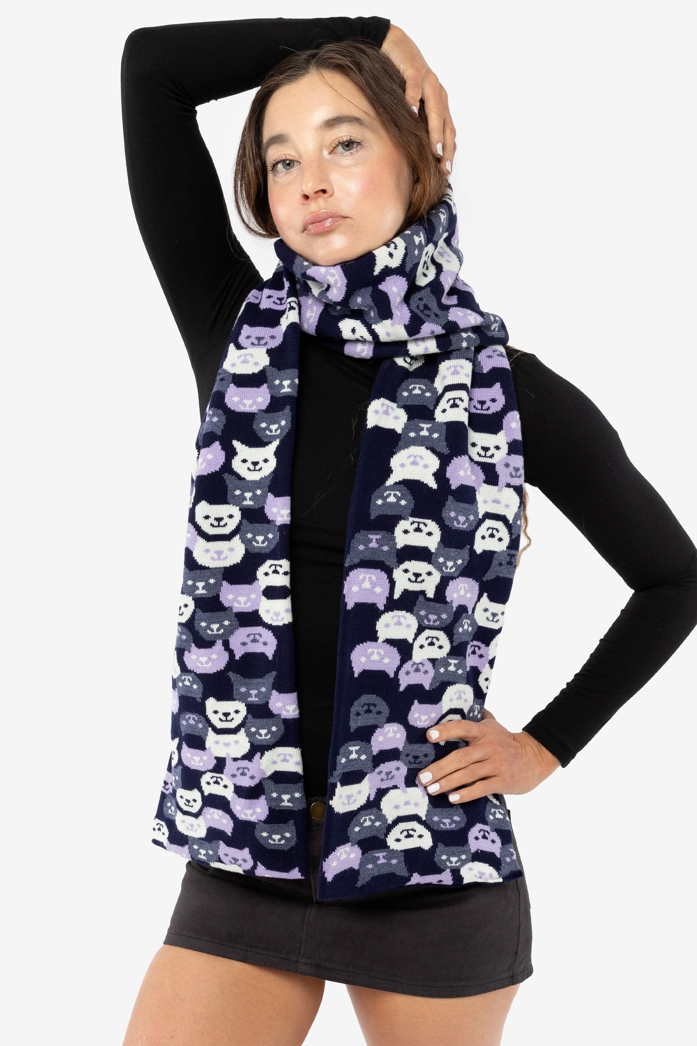 F♡ JQSCARF41 - Smiling Cat Scarf – Los Angeles Apparel
