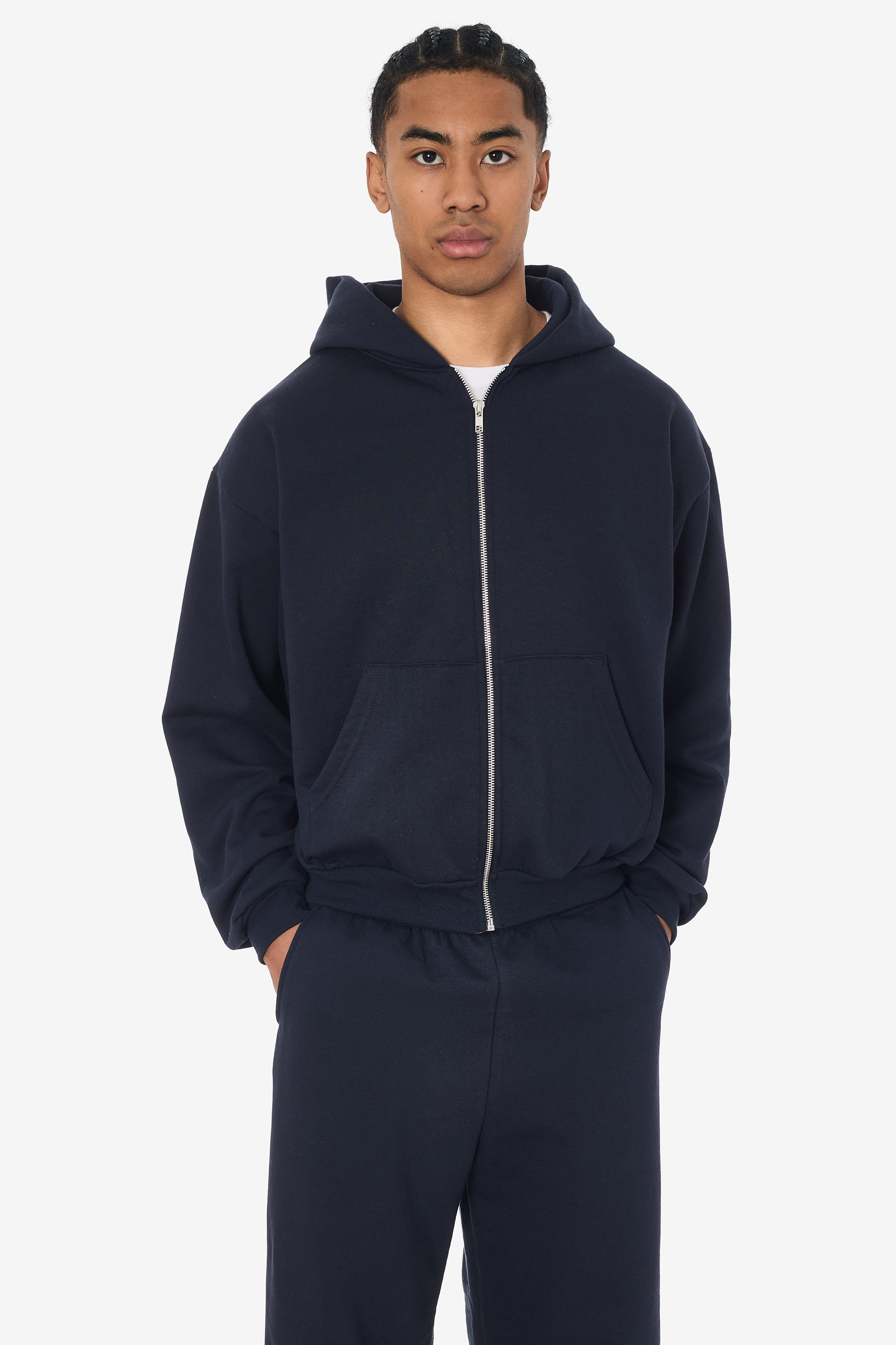MWF10 - 10 oz. Mid-weight Poly Cotton Fleece Waist Length Zip-Up