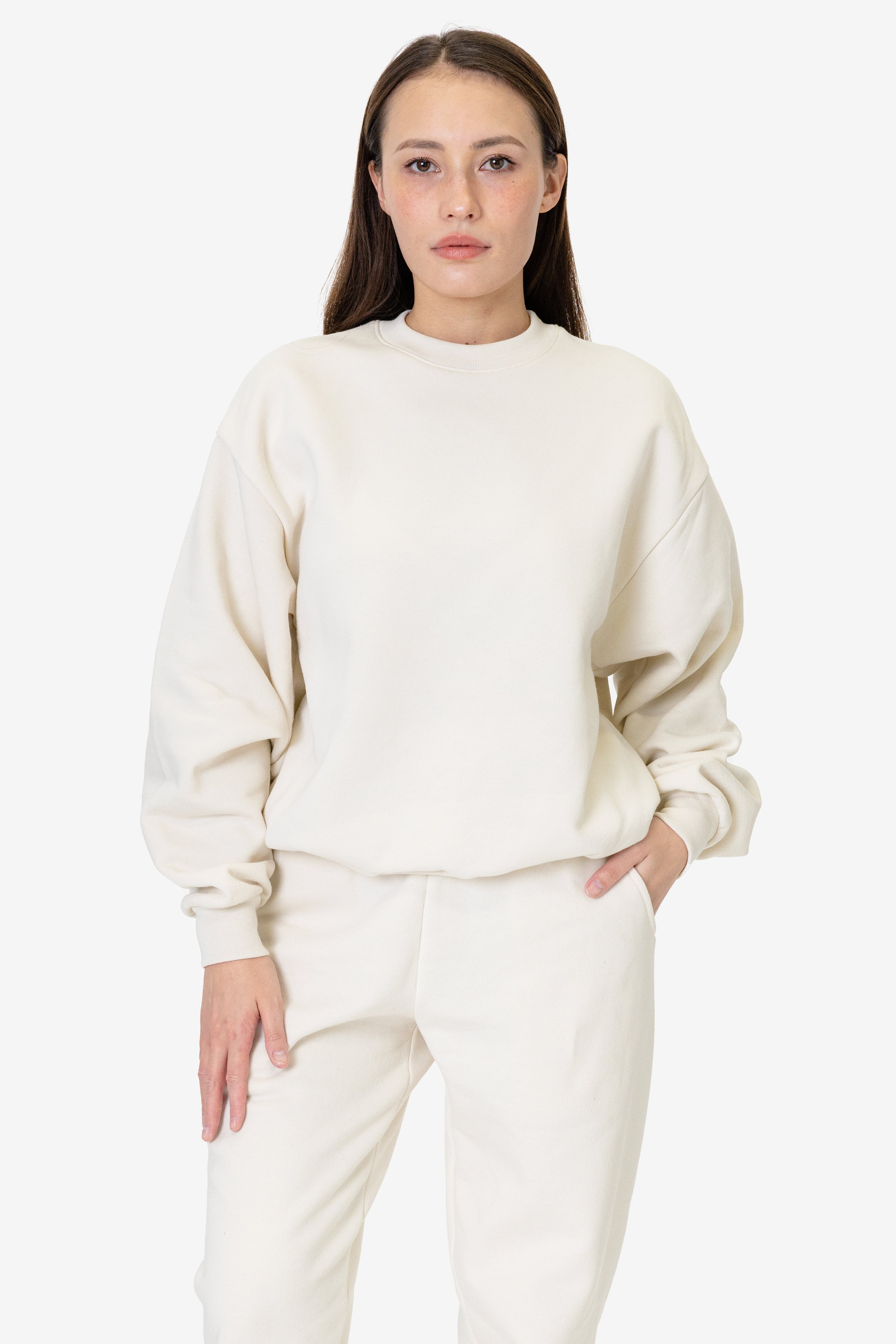 MWF1047 - 10 oz. Mid-weight Poly Cotton Fleece Wide Crewneck