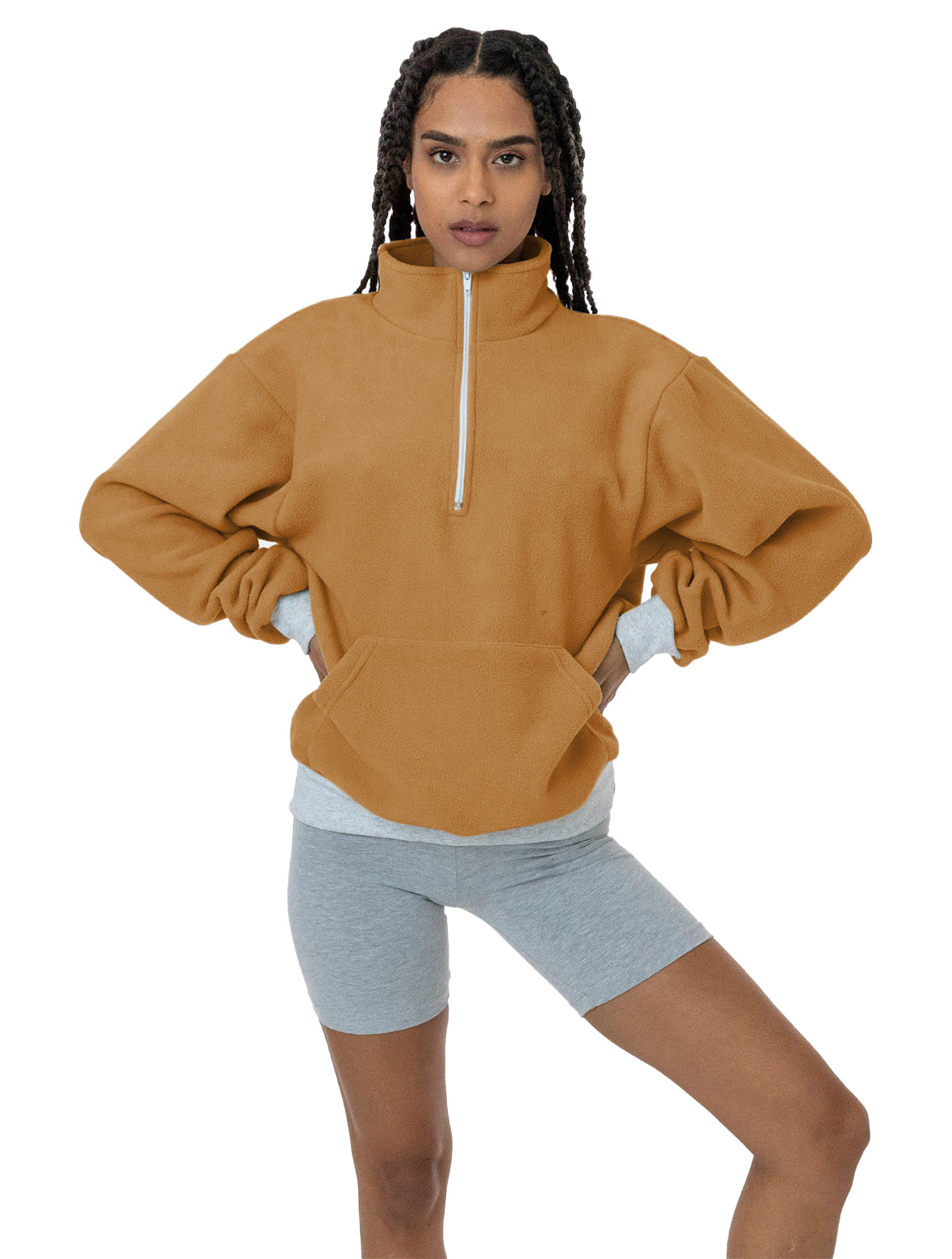 キャメル　ジャンバー PF408 - Polar Fleece Half Zip Pullover – Los Angeles Apparel