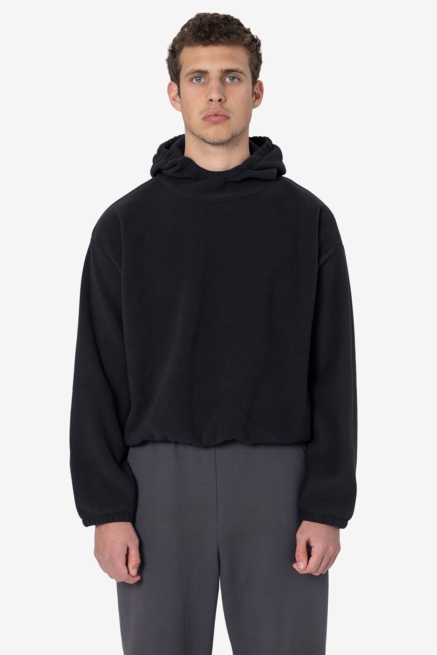 Jacket Black Hoodie No Pocket Pocketless Hooded Sweatshirt By