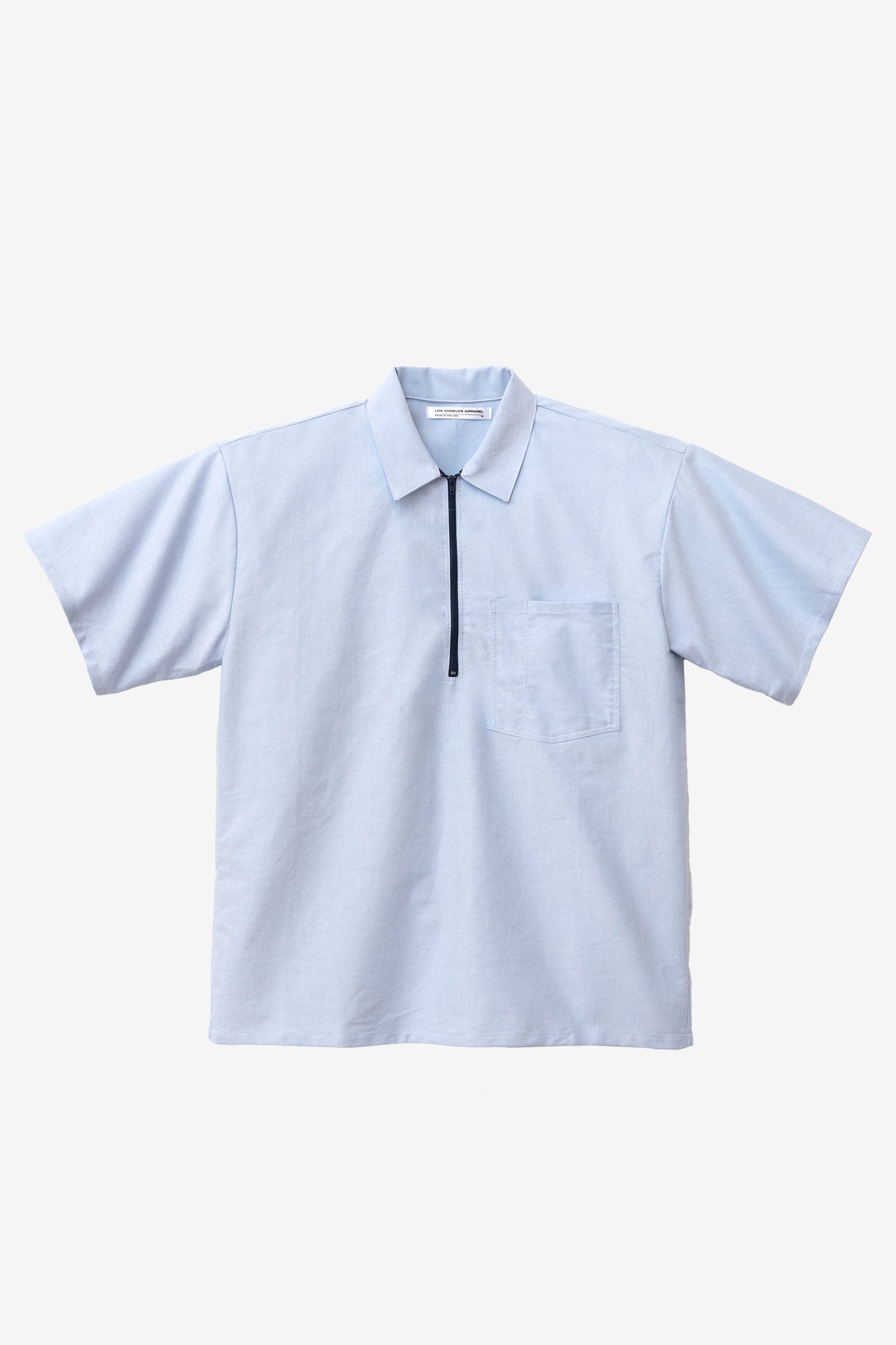 zip up dress shirts Stripes Long Sleeve Poplin Button Up Shirt in Blue/combo, Size M For Office