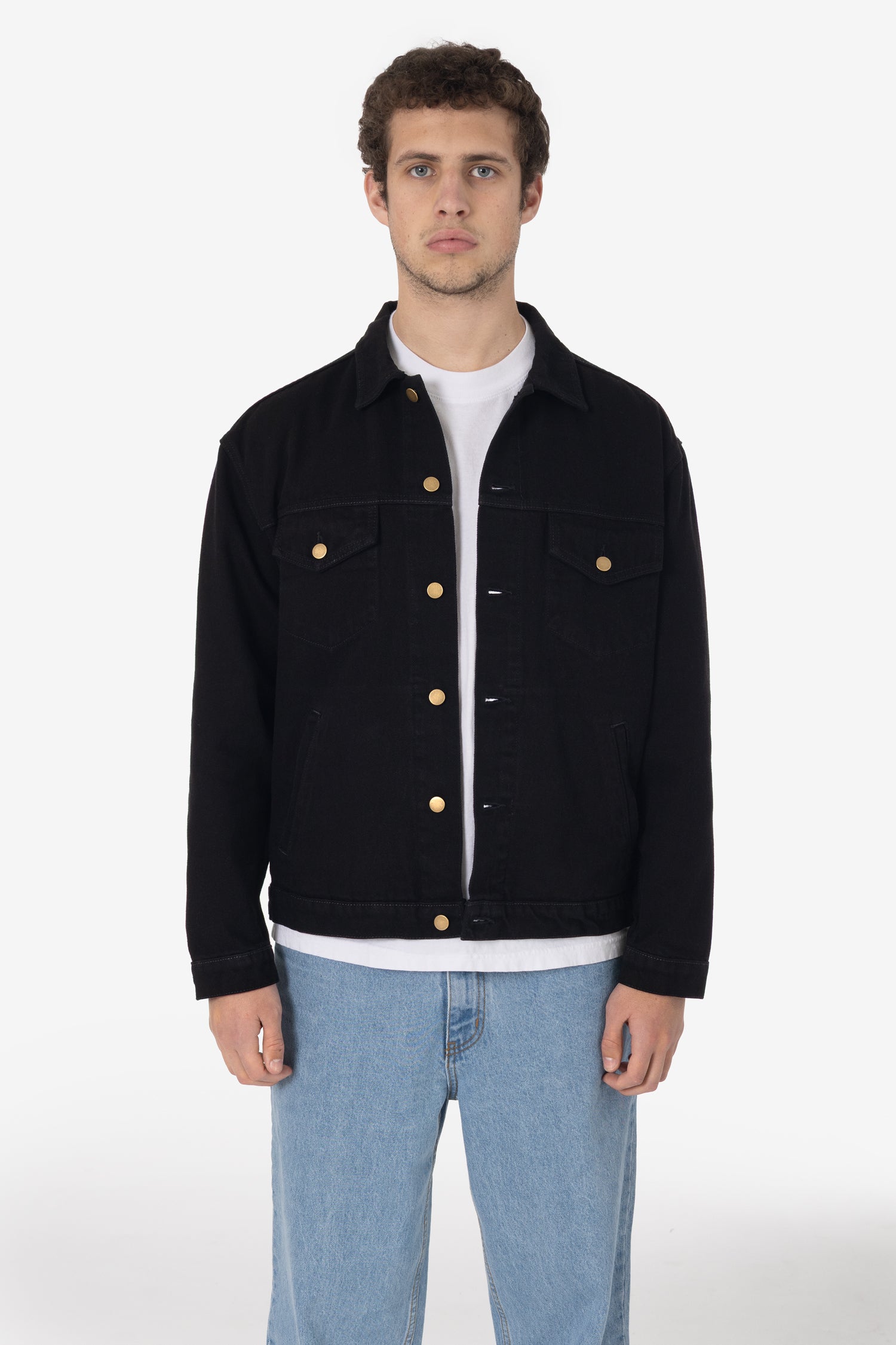 Los Angeles Apparel | Denim Jacket for Men in Black, Size Medium Los Angeles Apparel | Denim Jacket for Men in Black, Size Medium