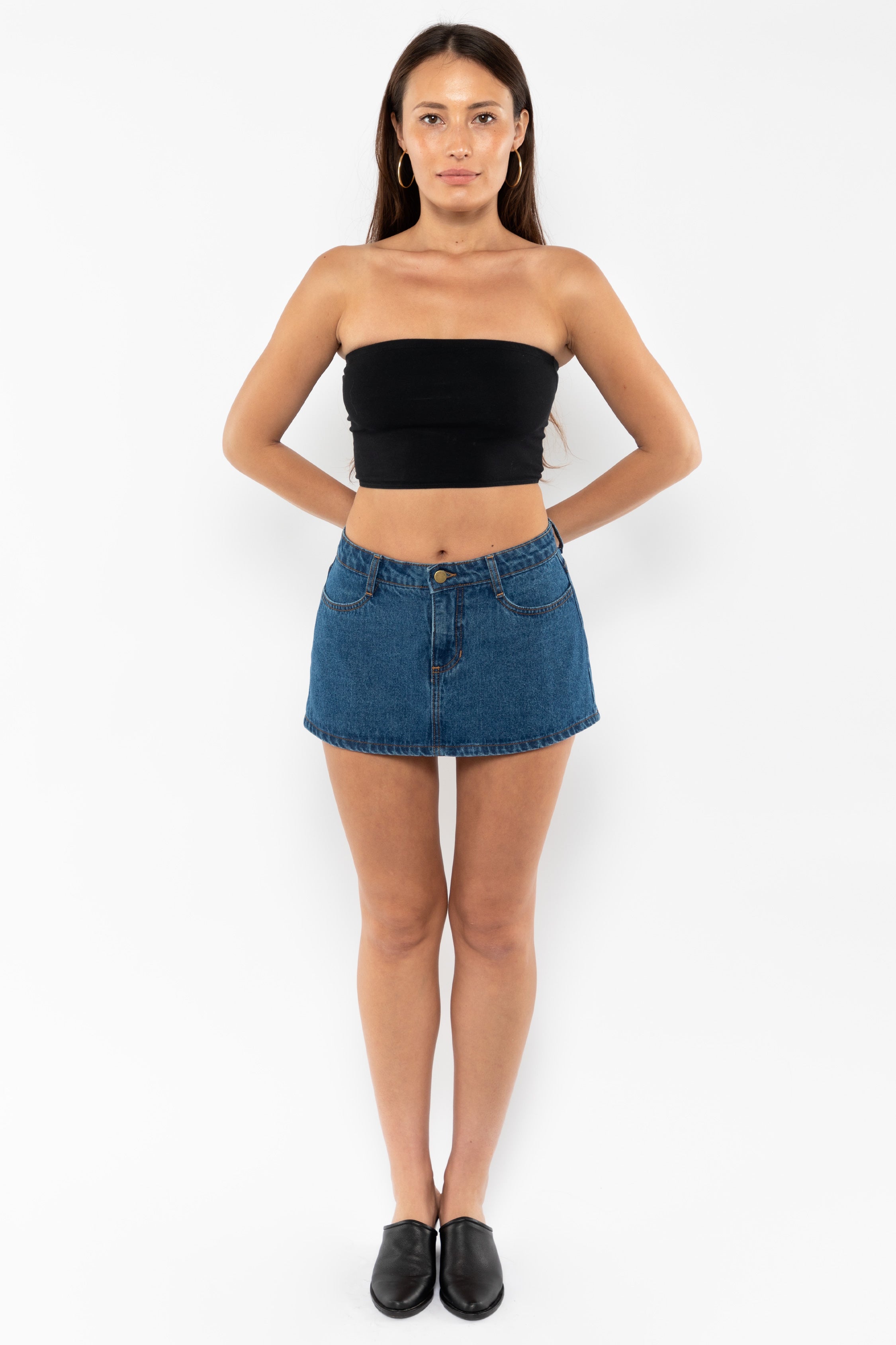 Black denim hotsell micro mini skirt