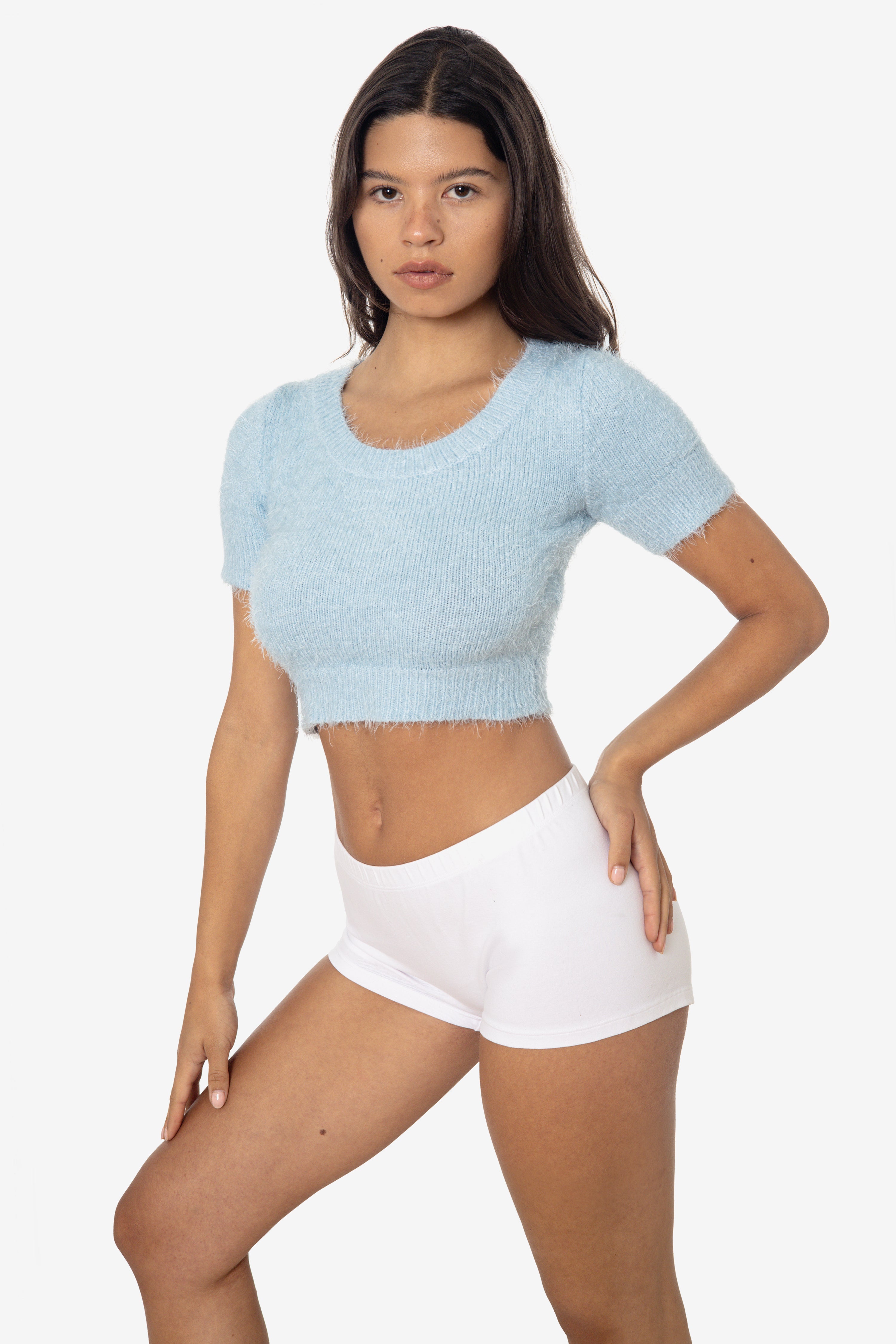 RFK4980 - Short Sleeve Fuzzy Sweater – Los Angeles Apparel