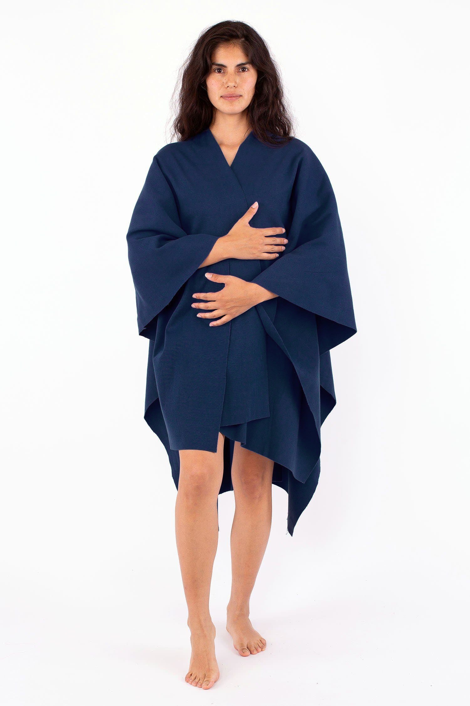 RHFR399GD - Heavy Cotton Rib Poncho, Dusk Blue / OS RHFR399GD - Heavy Cotton Rib Poncho, Dusk Blue / OS