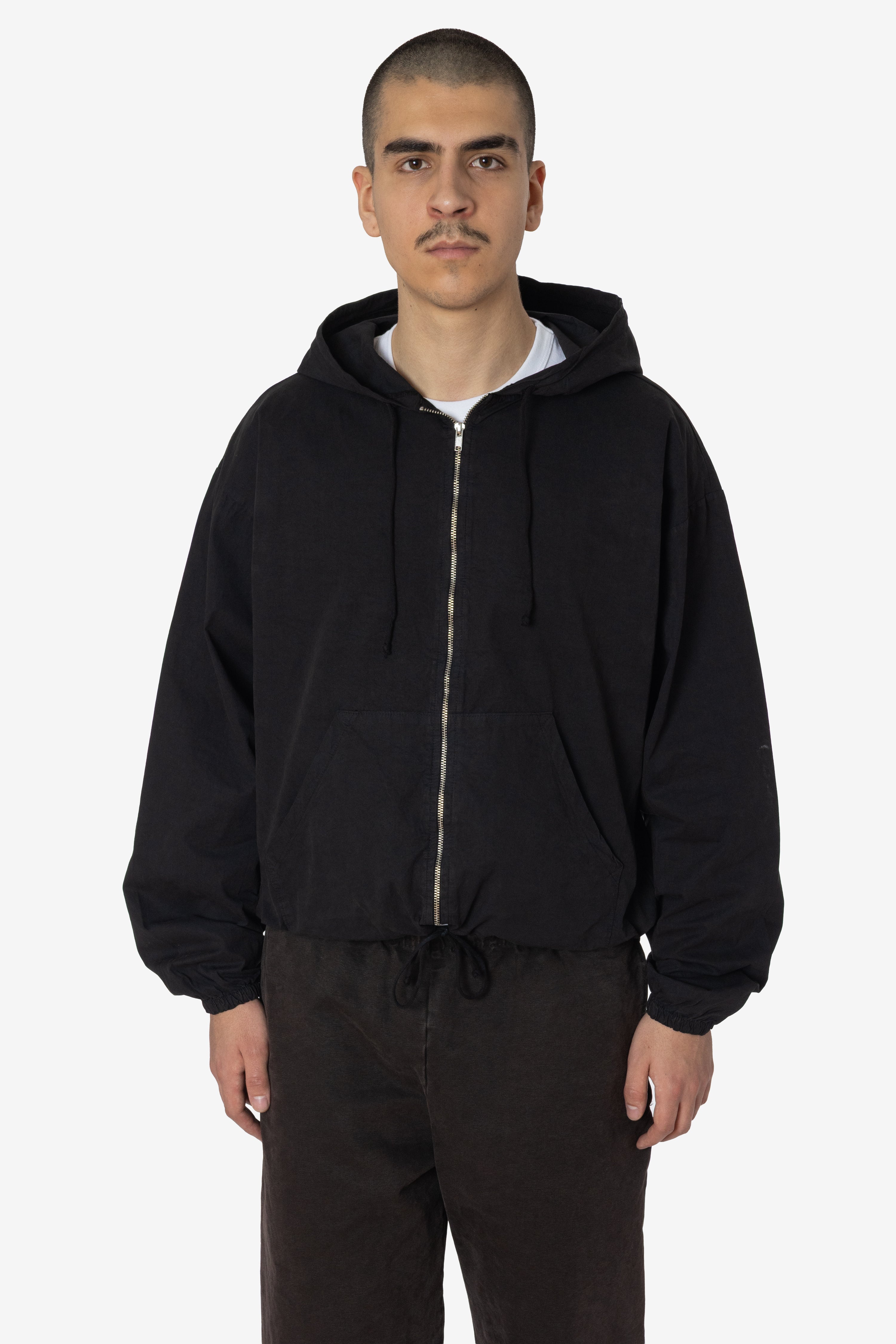 BlackCommedesGarcons 縮絨 zip Jacket RJC410GD - Cotton Poplin Zip-Up Hooded Jacket – Los Angeles Apparel