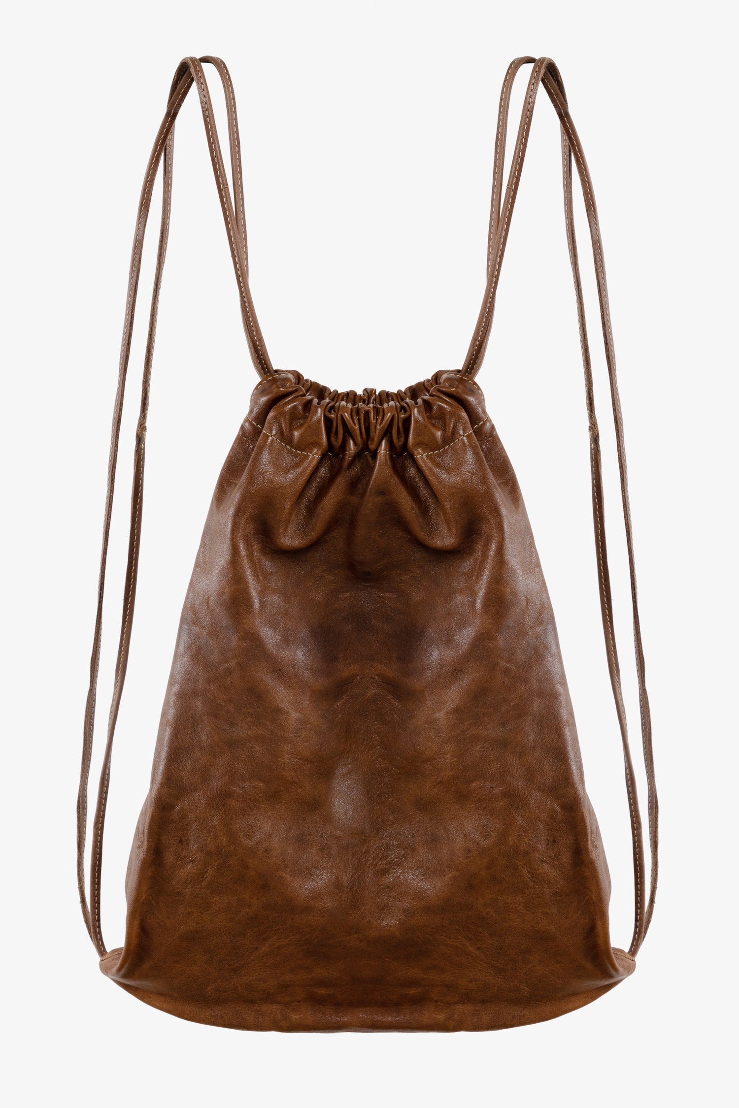 cheap leather drawstring backpack Piel Top Flap The Traveler Drawstring Backpack is your ideal companion for everyday adventures Los Angeles Apparel | Leather