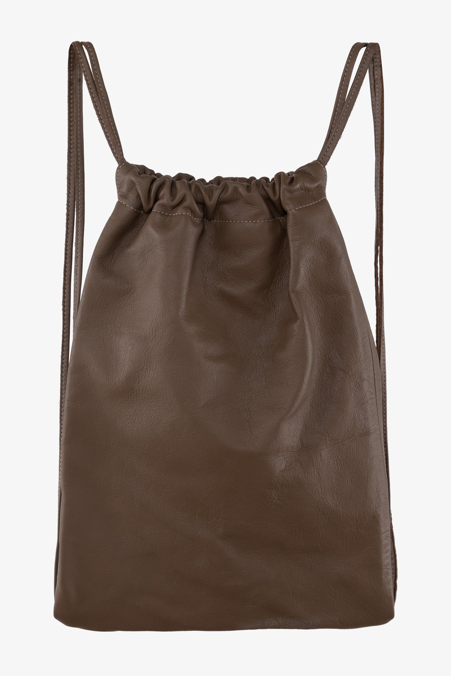 brown leather drawstring backpack The Real Leather Co and on weekend trips RLH3414 - Unisex Leather Drawstring