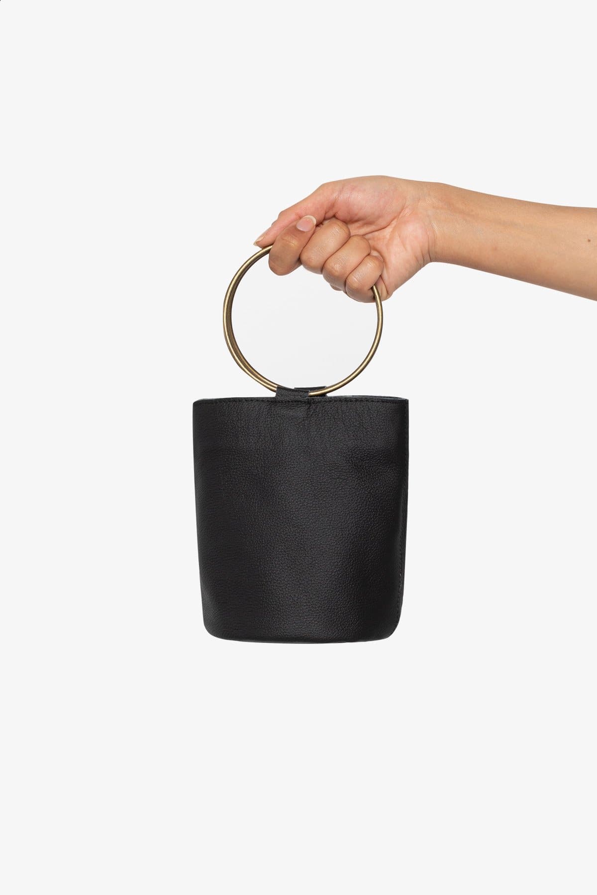 Mini O Ring Bucket Bag for Women in Black by Los Angeles Apparel