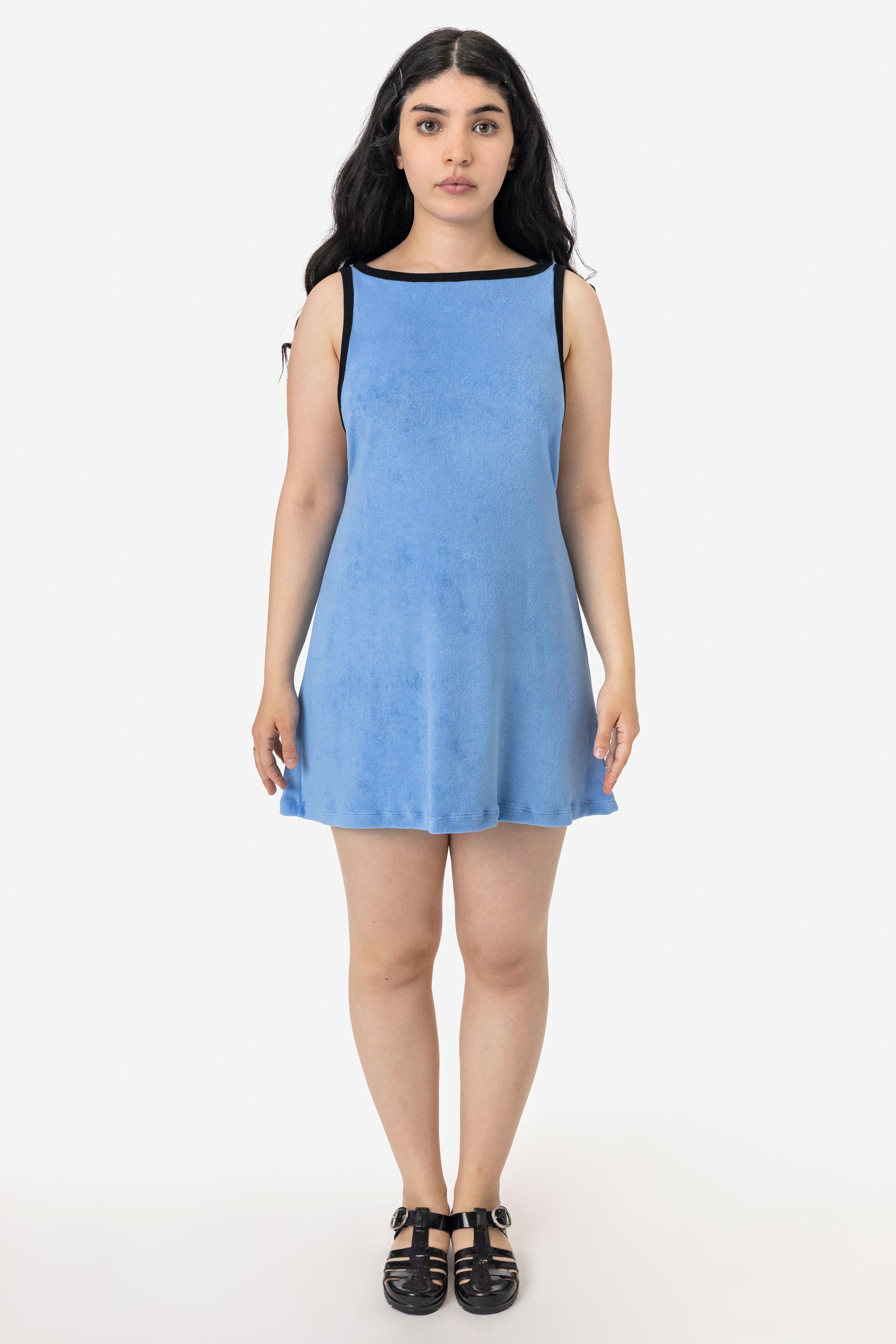 RLT3629 - Loop Terry Boatneck A-Line Dress