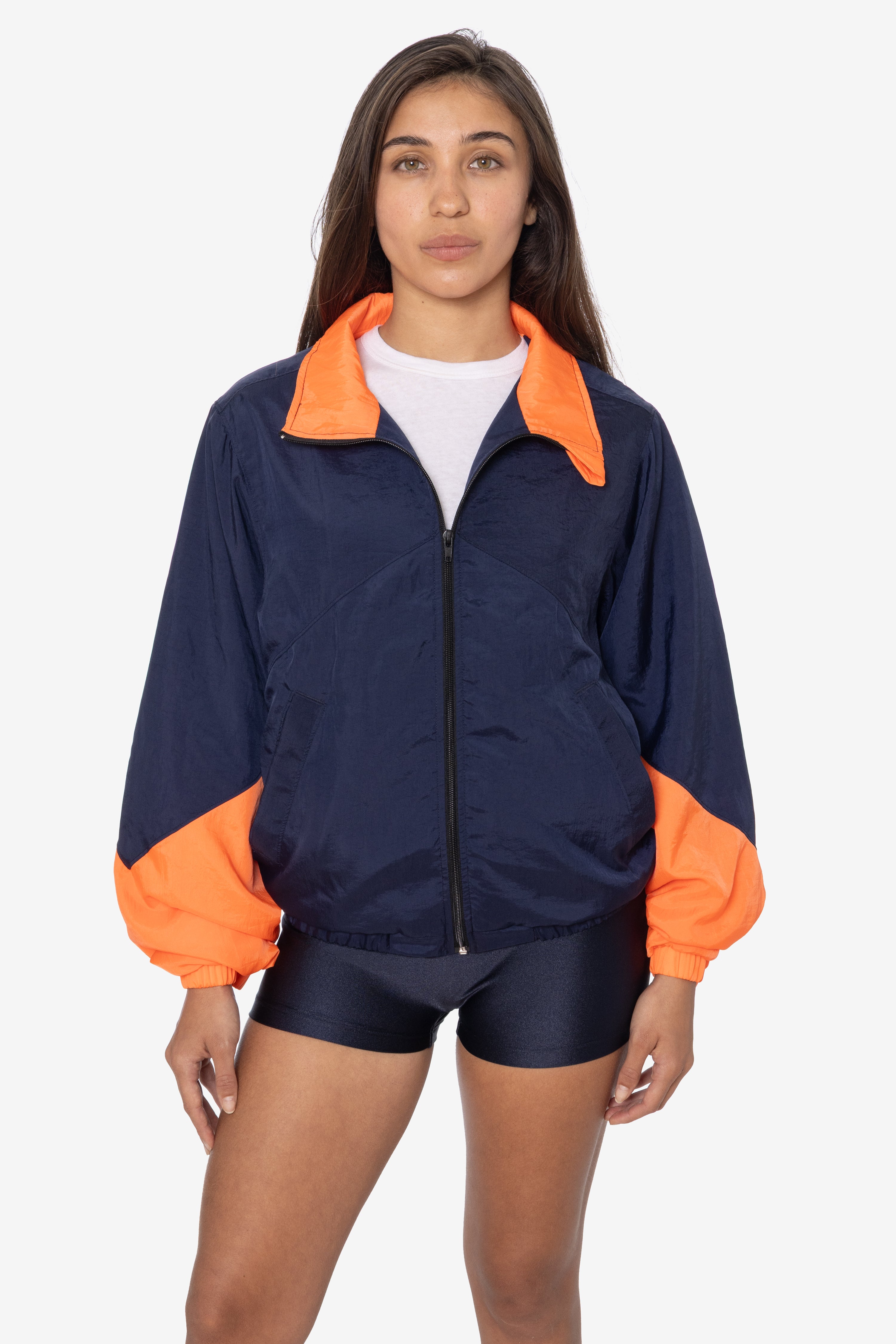 RNF555C - Nylon Crinkle Zip-Up Colorblock Windbreaker – Los
