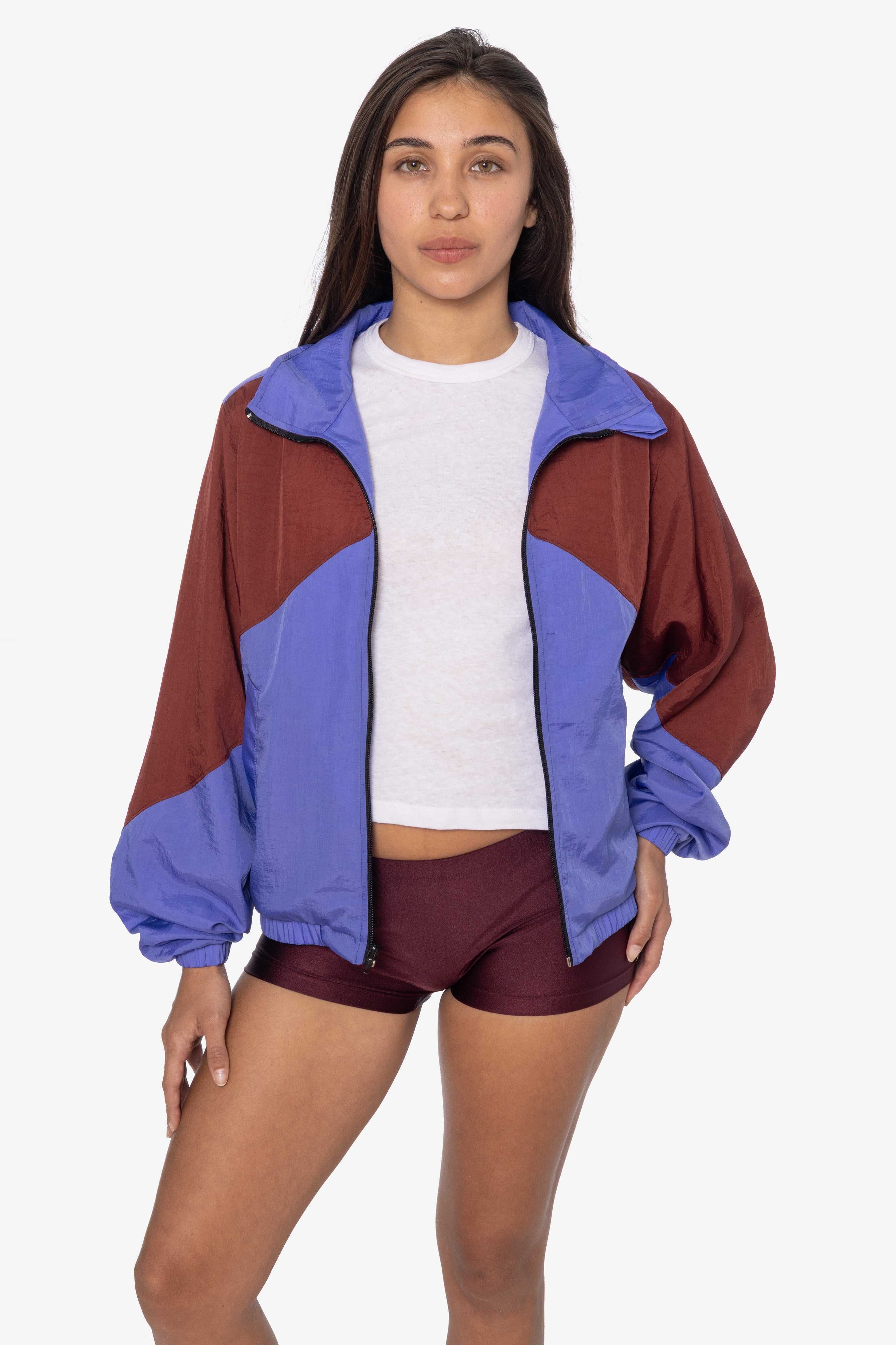 RNF555C - Nylon Crinkle Zip-Up Colorblock Windbreaker – Los