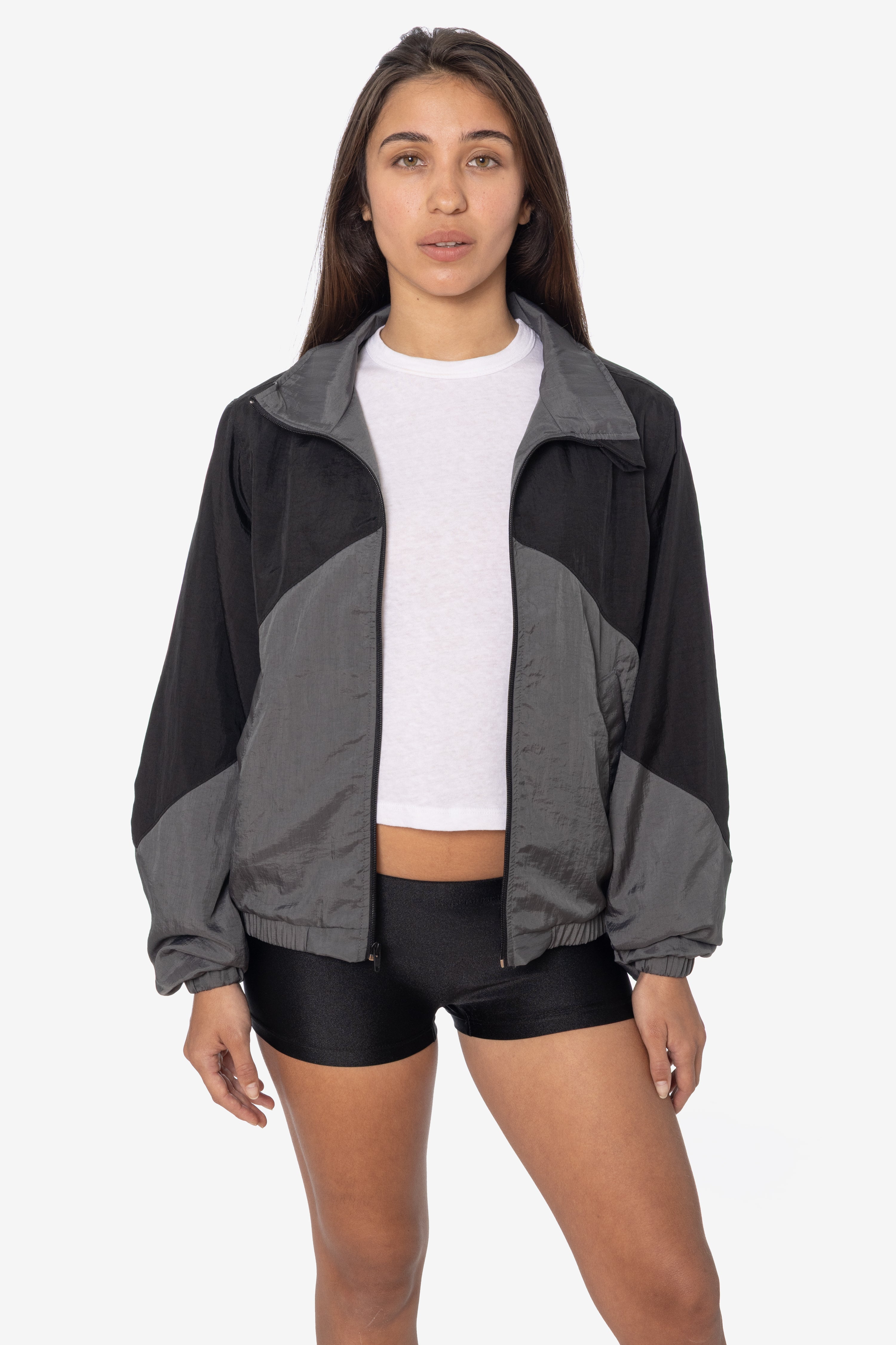 RNF555C - Nylon Crinkle Zip-Up Colorblock Windbreaker – Los