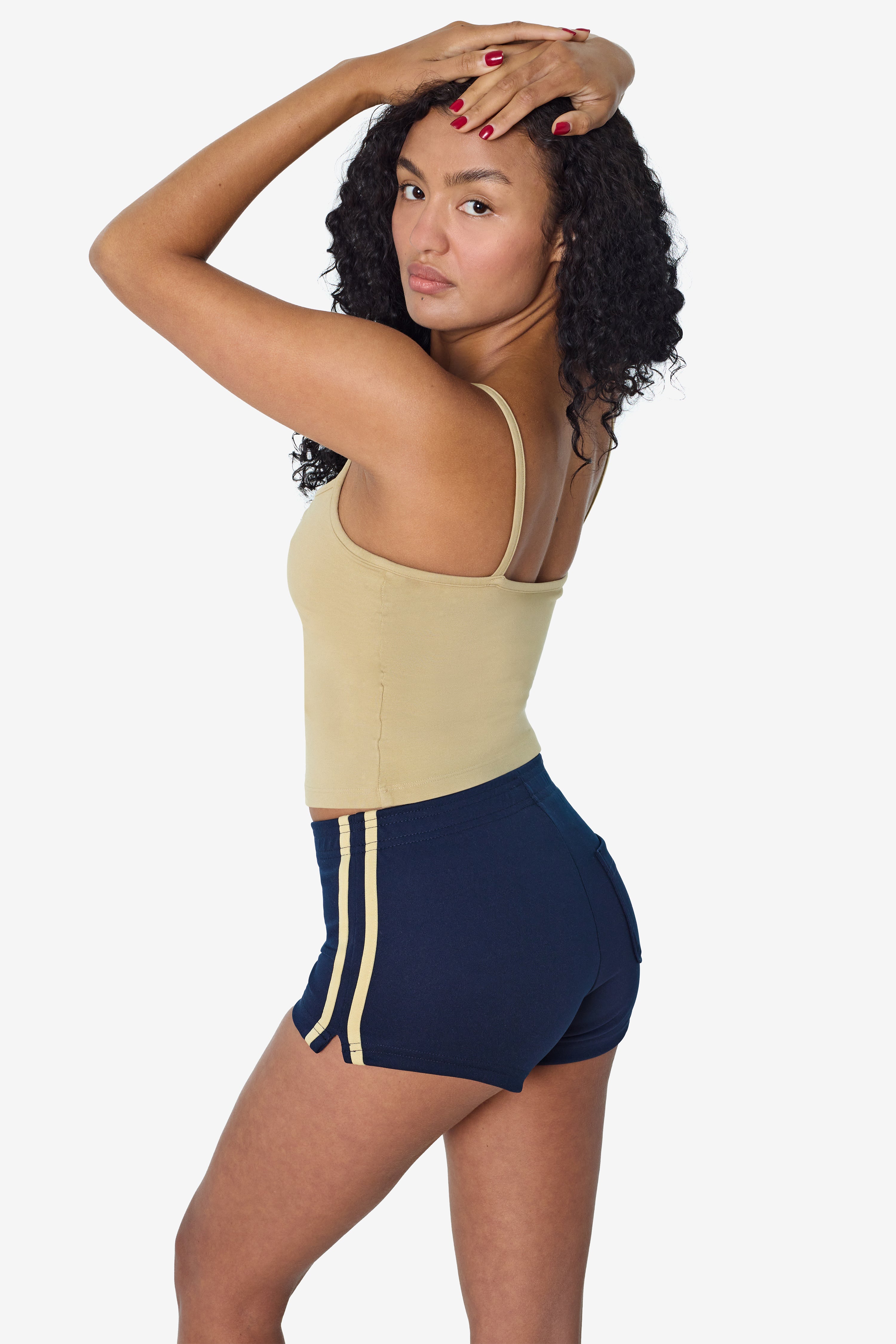 RNI3001 - Nylon Interlock Cheer Stripe Shorts – Los Angeles Apparel