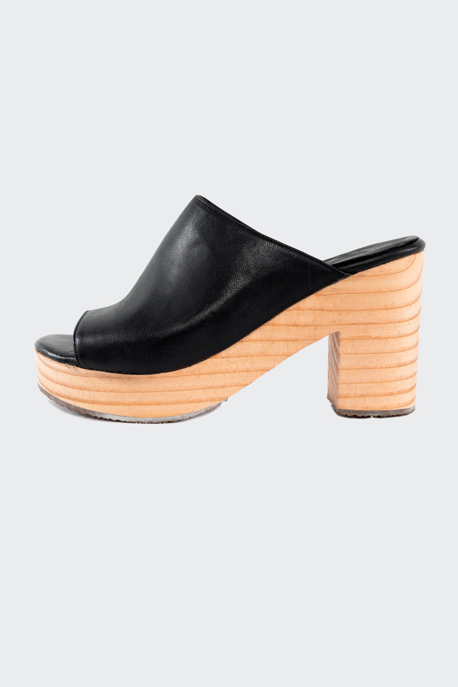 WOODSNDL05 - Leather Platform Mule – Los Angeles Apparel