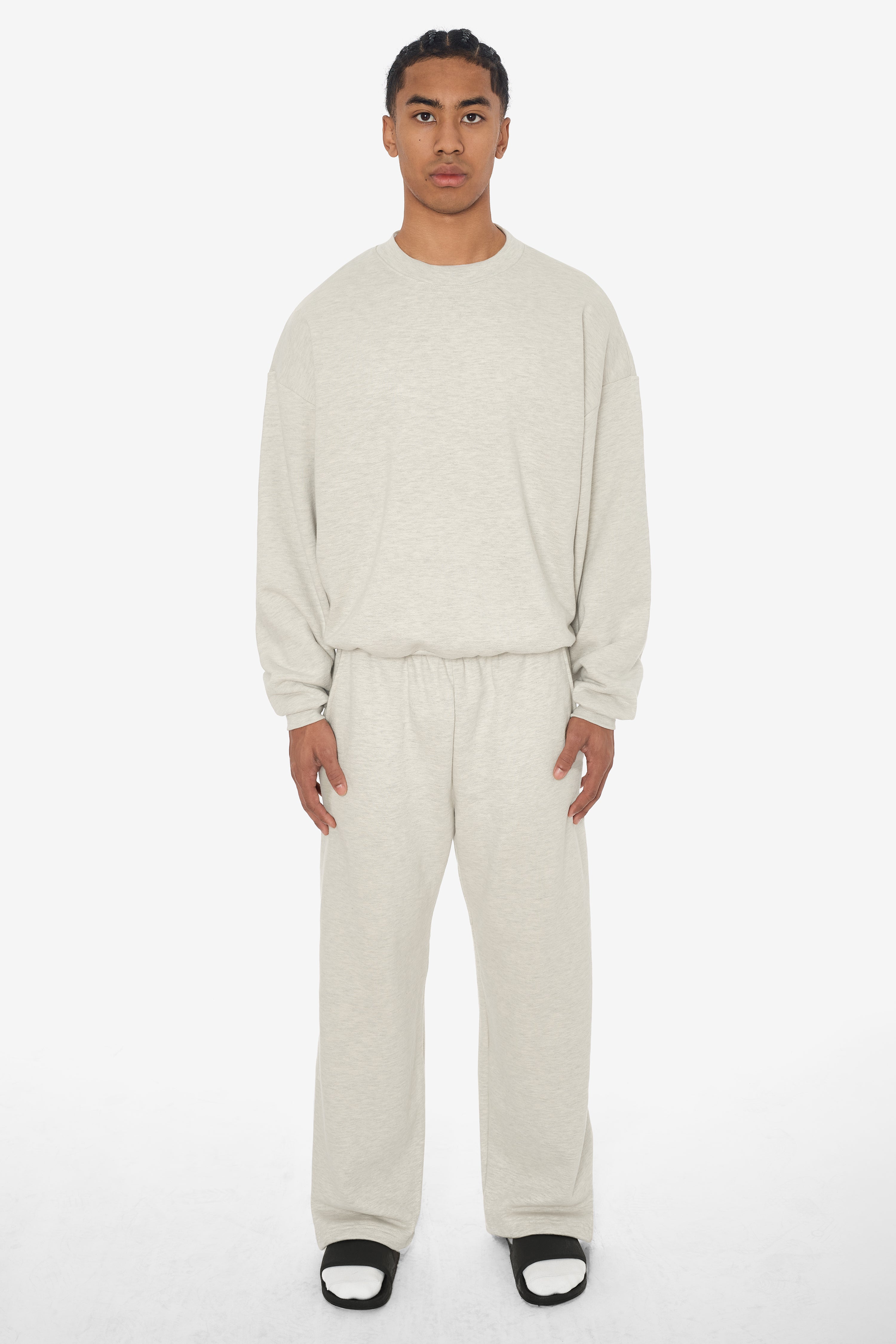 トレーナー/スウェット wear out swet Andie Oversized Fleece Varsity Graphic Sweatshirt - Heather Grey