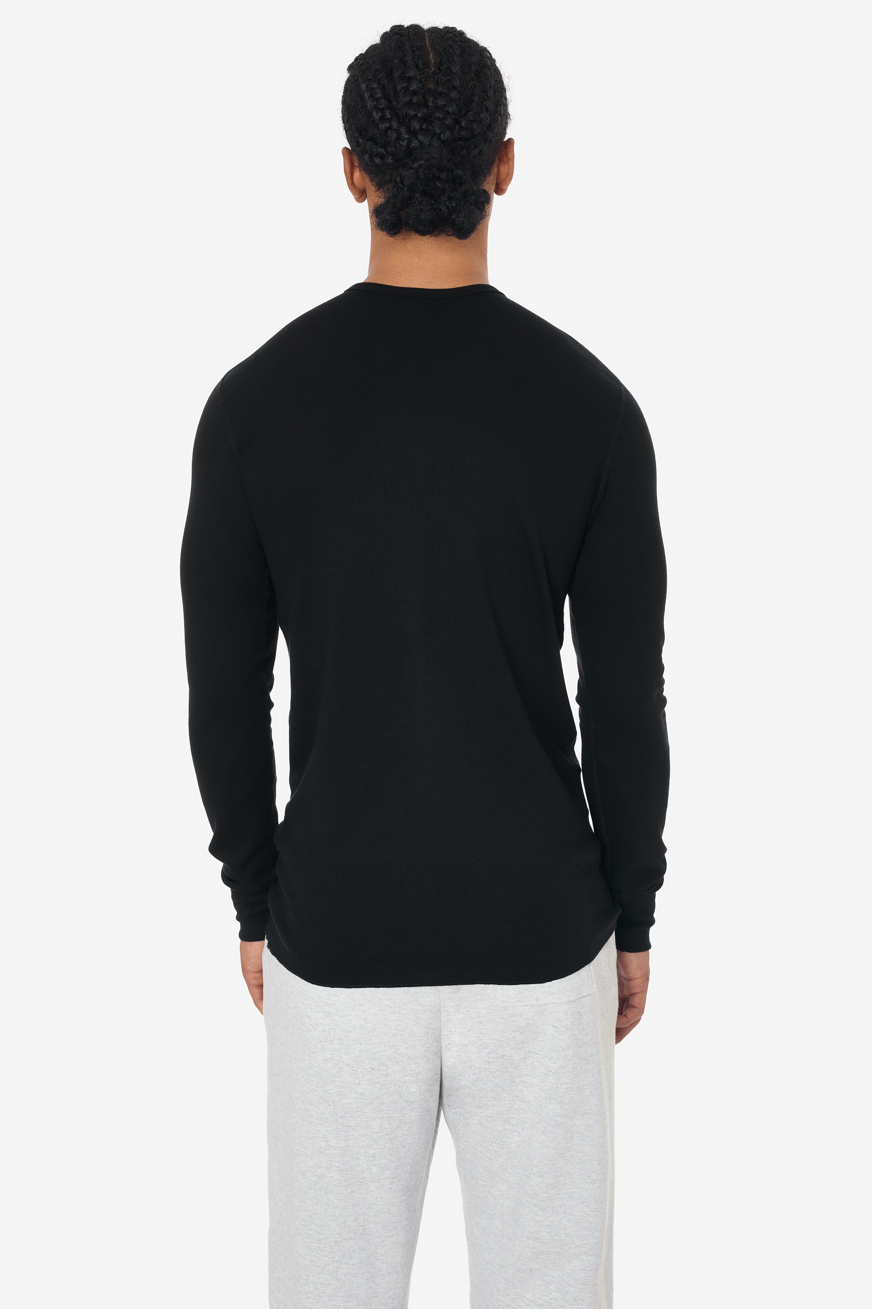 T407 - Poly-Cotton Thermal Long Sleeve Crewneck – Los Angeles Apparel