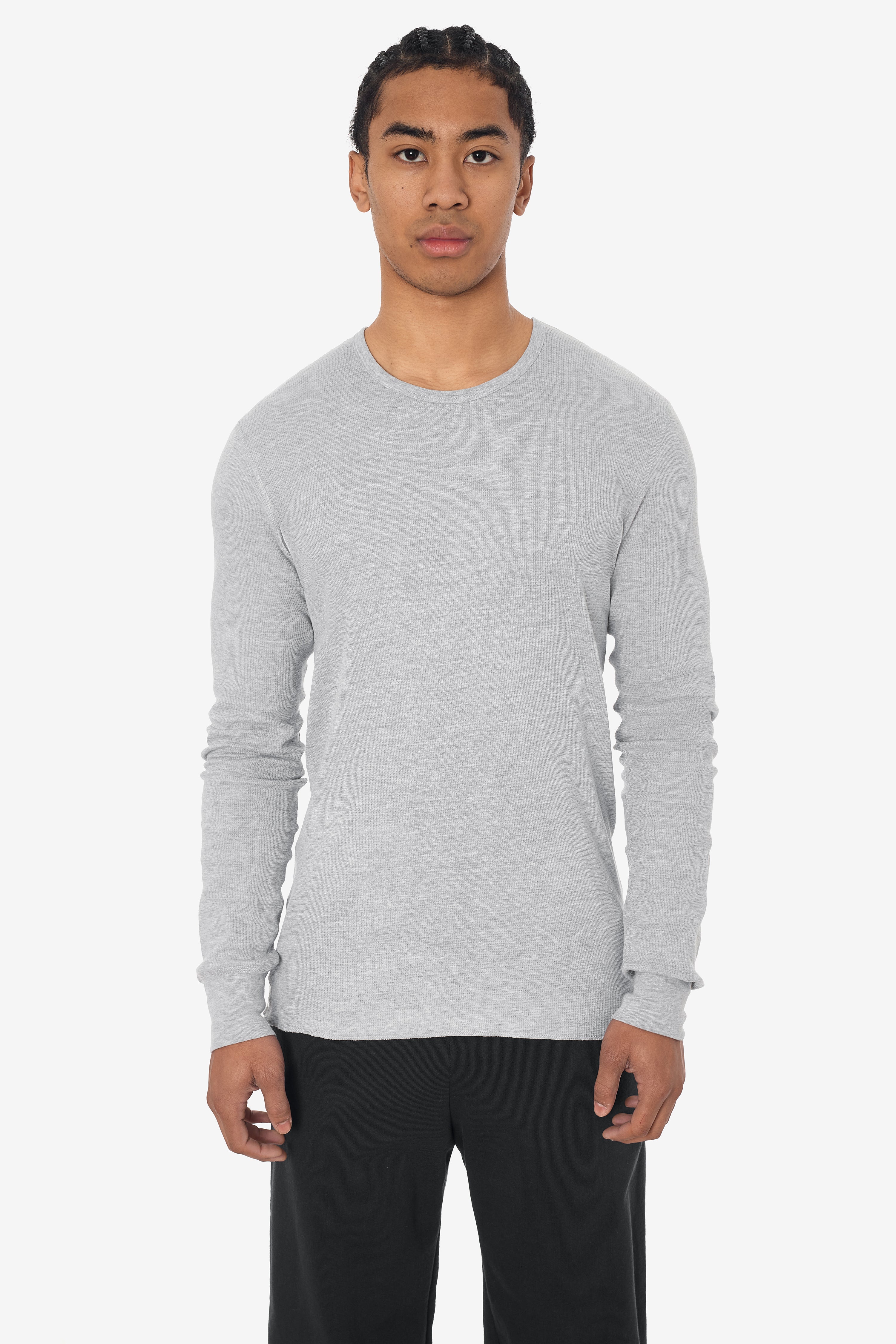 T407 - Poly-Cotton Thermal Long Sleeve Crewneck – Los Angeles Apparel
