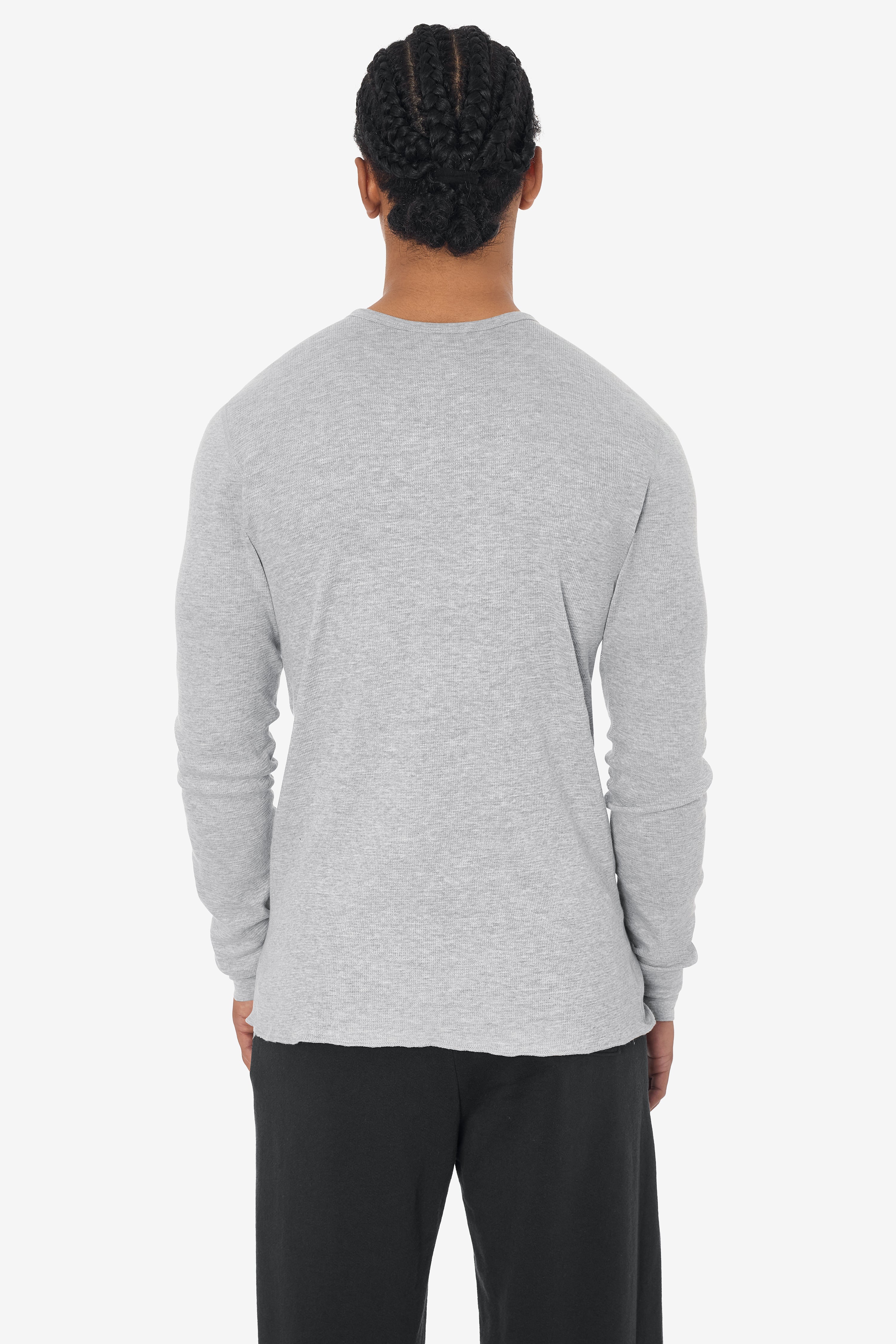 T407 - Poly-Cotton Thermal Long Sleeve Crewneck – Los Angeles Apparel