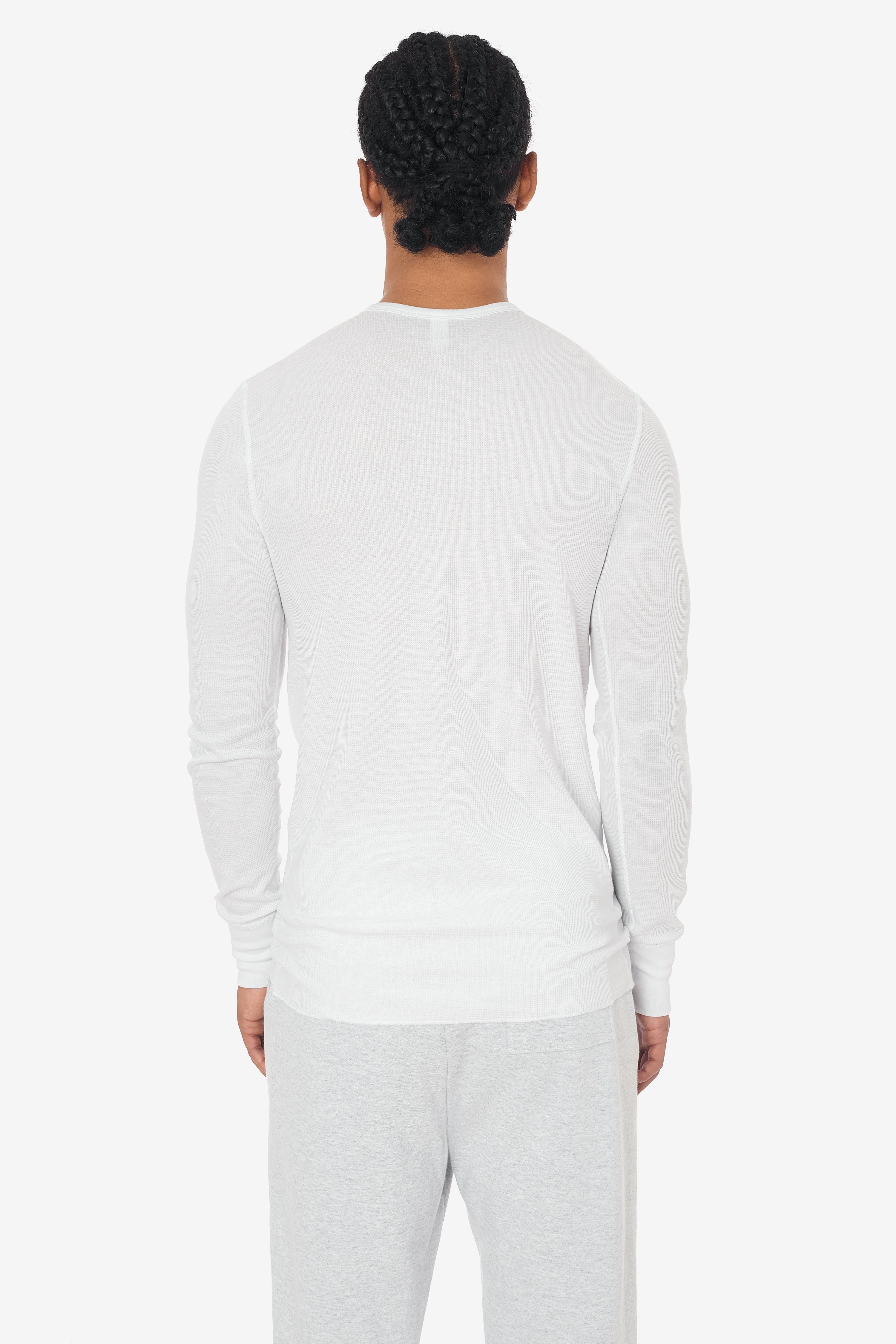 T407 - Poly-Cotton Thermal Long Sleeve Crewneck – Los Angeles Apparel